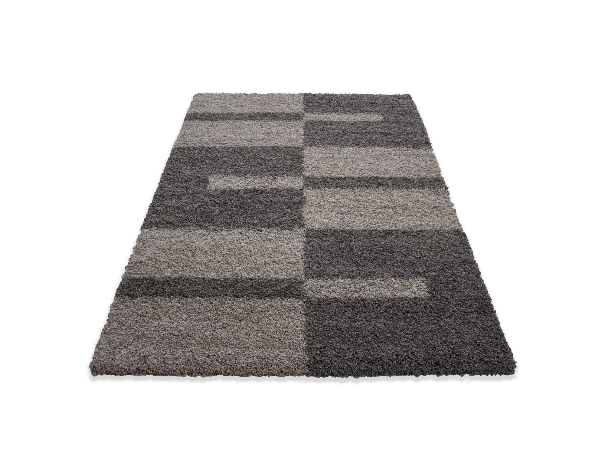 Hochflor Langflor Wohnzimmer günstig Shaggy Teppich Florhöhe 3cm Taupe-Beige