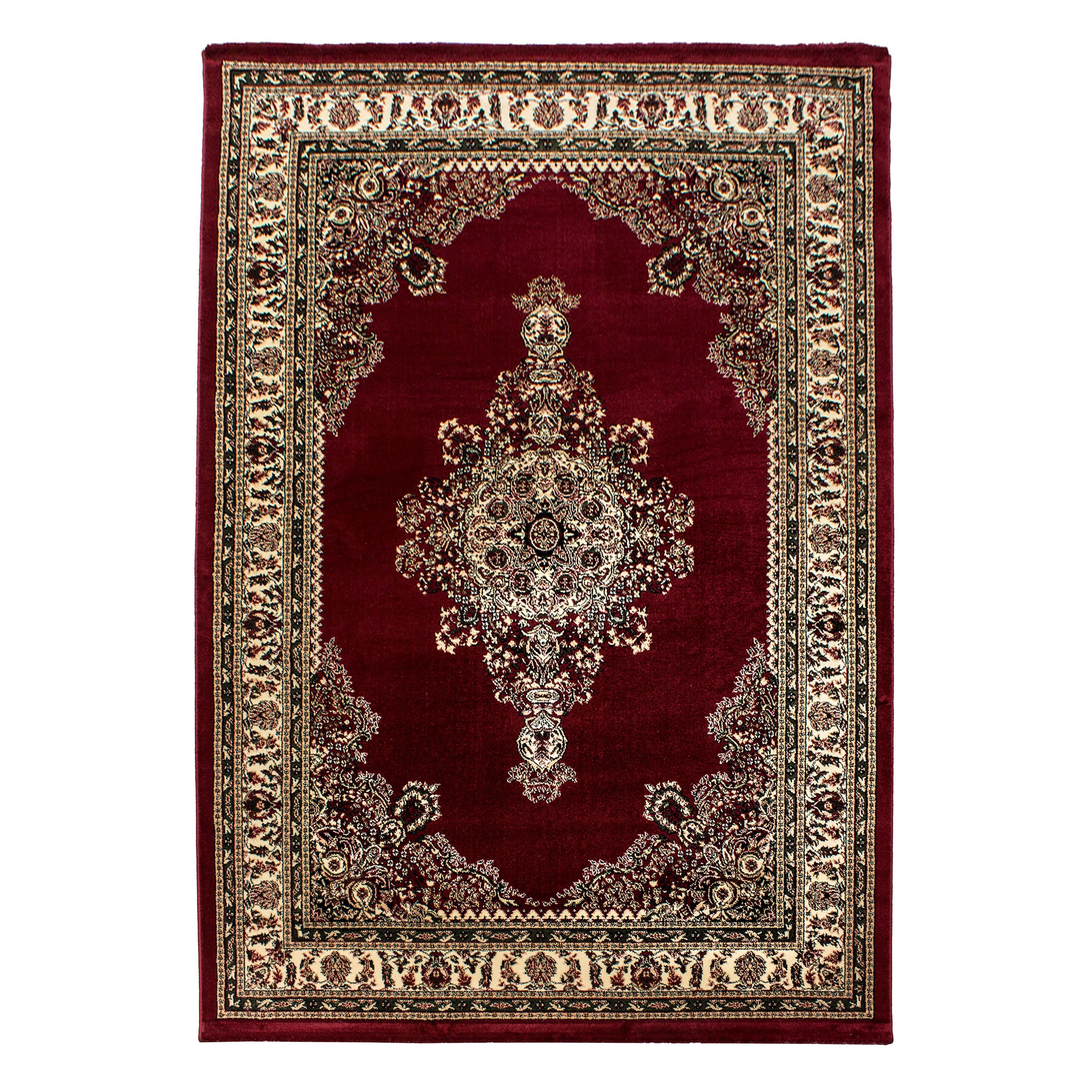 Klassische & Orientteppiche, Orientalisch Design, Farbe Rot, Teppich für Wohnzimmer, Rücken aus Jute