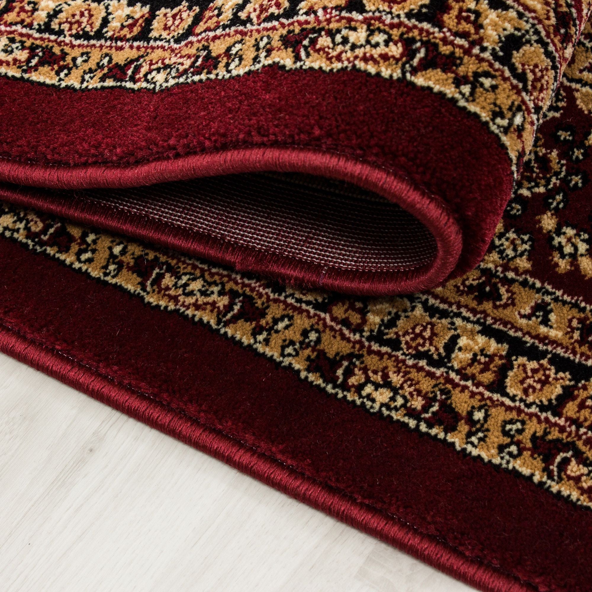 Klassische & Orientteppiche, Orientalisch Design, Farbe Rot, Teppich für Wohnzimmer, Rücken aus Jute