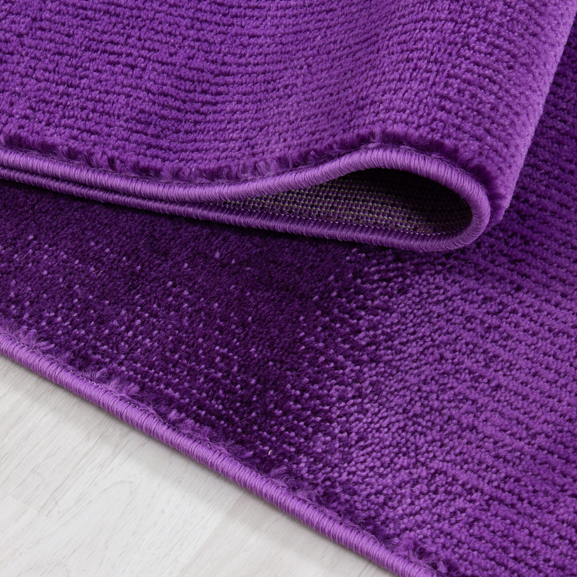 Kurzflorteppiche, Abstrakt Design, Farbe Violett, Teppich für Wohnzimmer, Rücken aus Jute