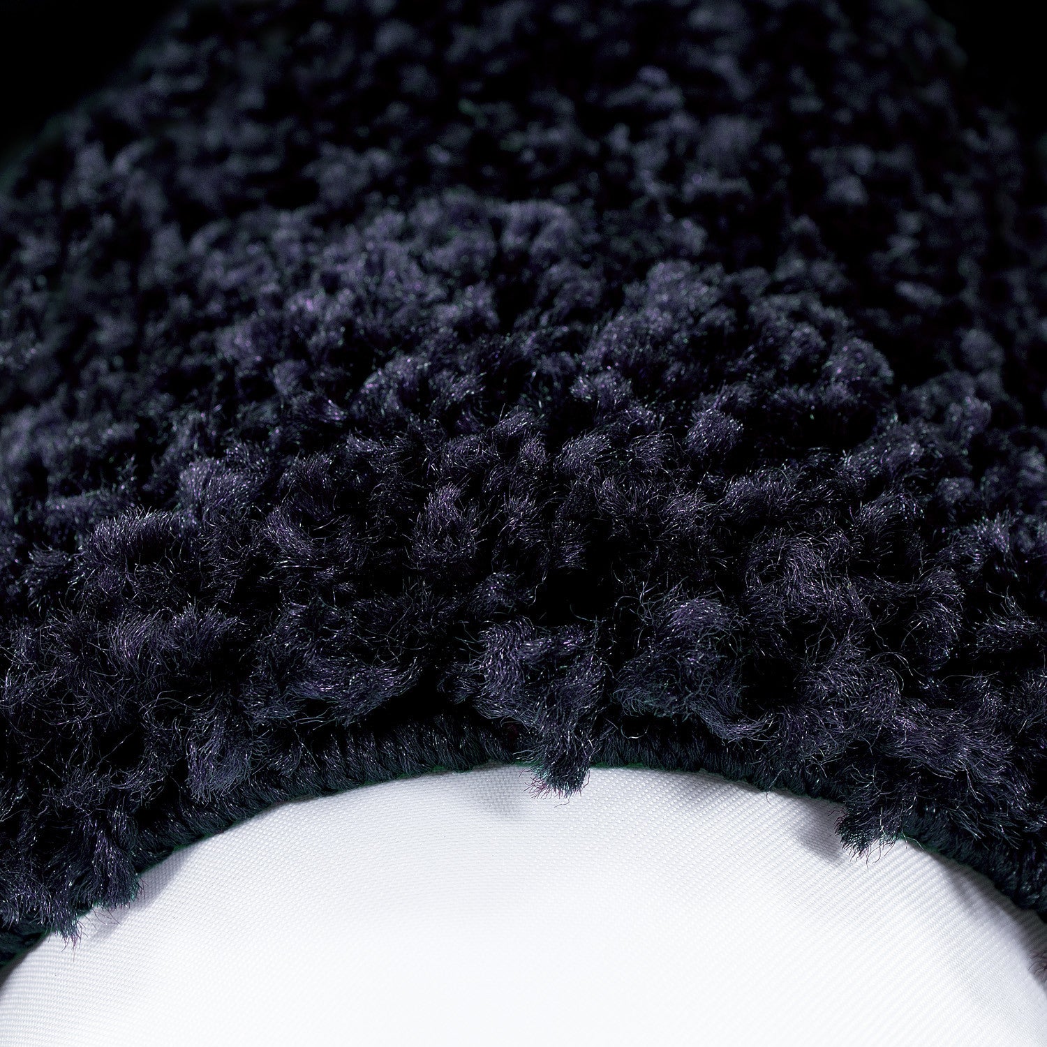 Hochflorteppiche, Bordüre Design, Farbe Marineblau, Teppich für Wohnzimmer, Rücken aus Jute