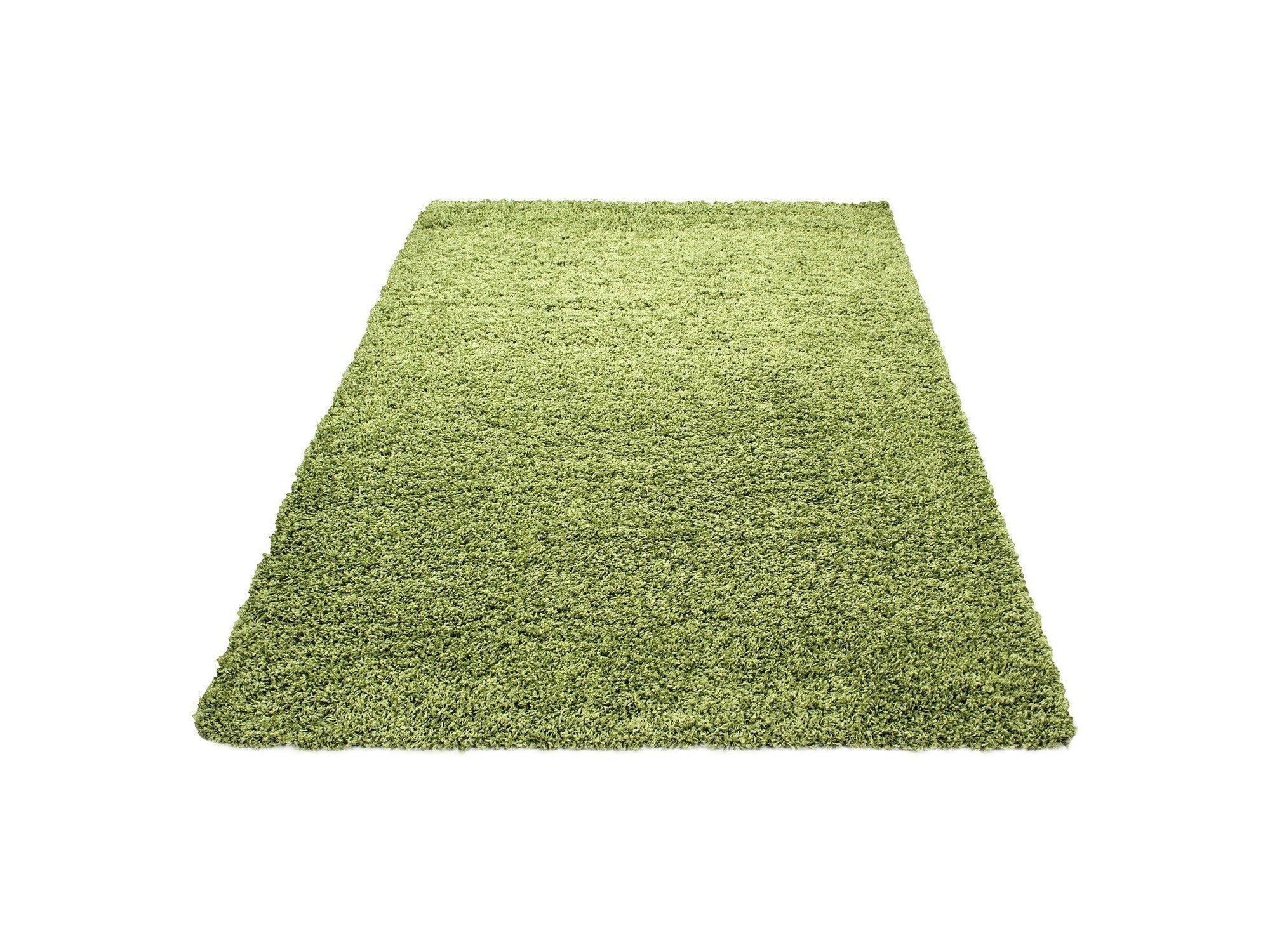 Hochflor Langflor Wohnzimmer DREAM Shaggy Teppich Unifarbe Florhöhe 5cm Grün