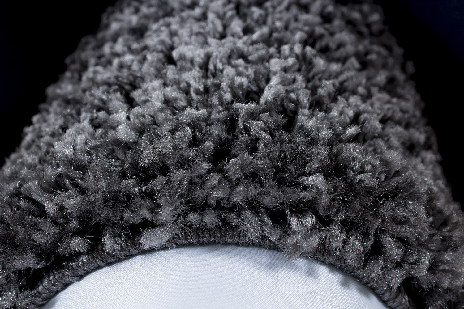 Hochflorteppiche, Bordüre Design, Farbe Grau, Teppich für Wohnzimmer, Rücken aus Jute