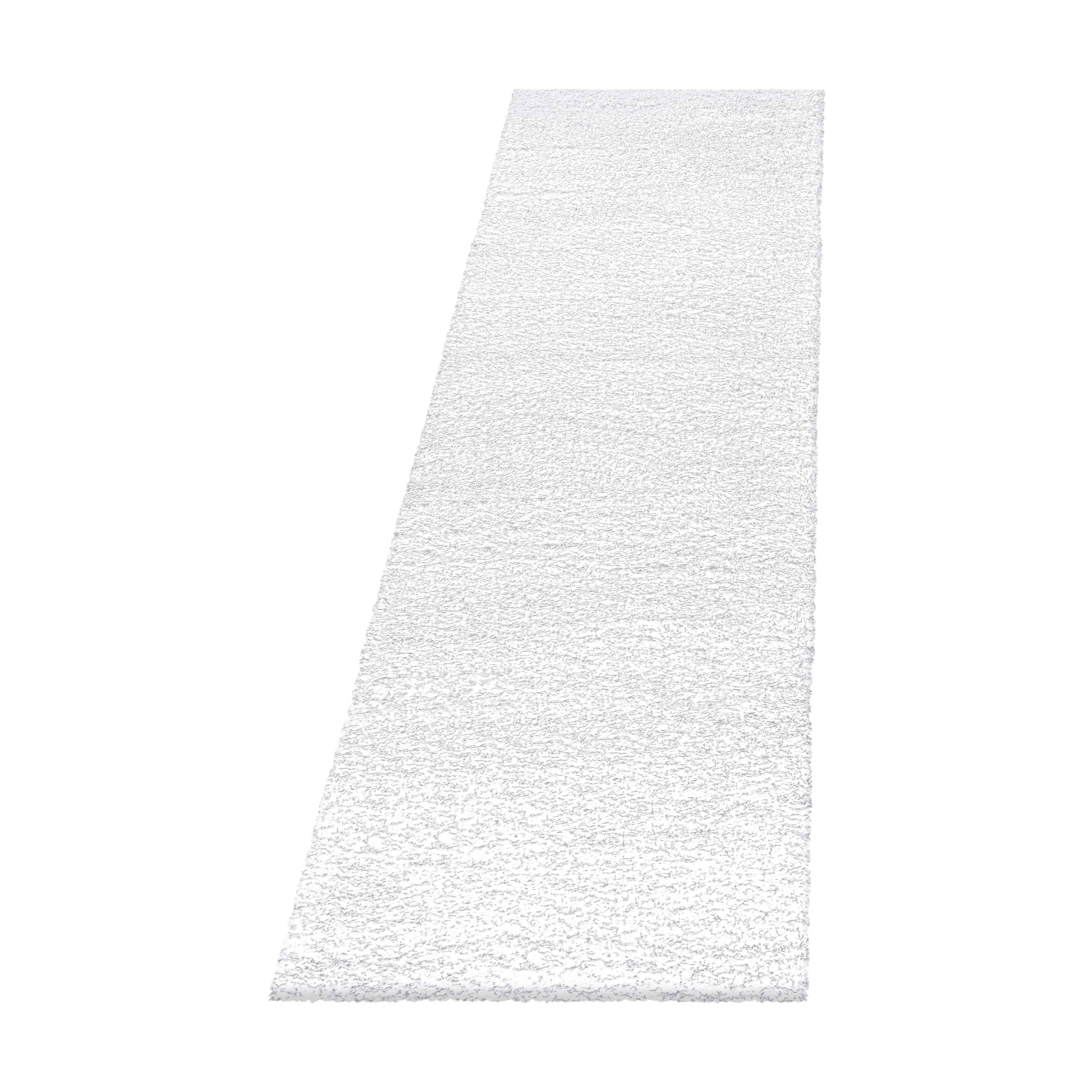 Hochflorteppiche, Unicolor - Einfarbig, Farbe Weiß, Teppich für Wohnzimmer, Rücken aus Jute