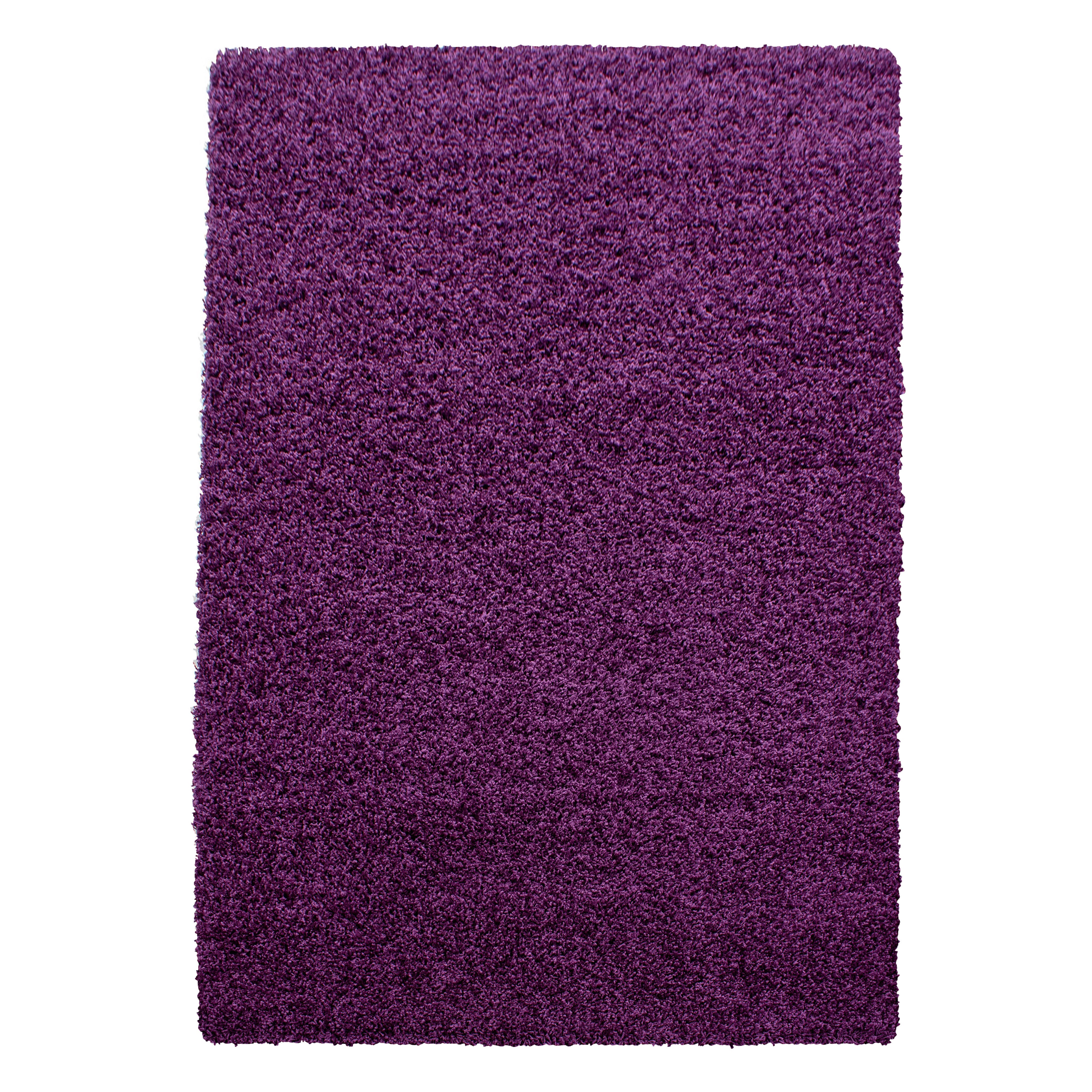 Hochflorteppiche, Unicolor - Einfarbig, Farbe Violett, Teppich für Wohnzimmer, Rücken aus Jute