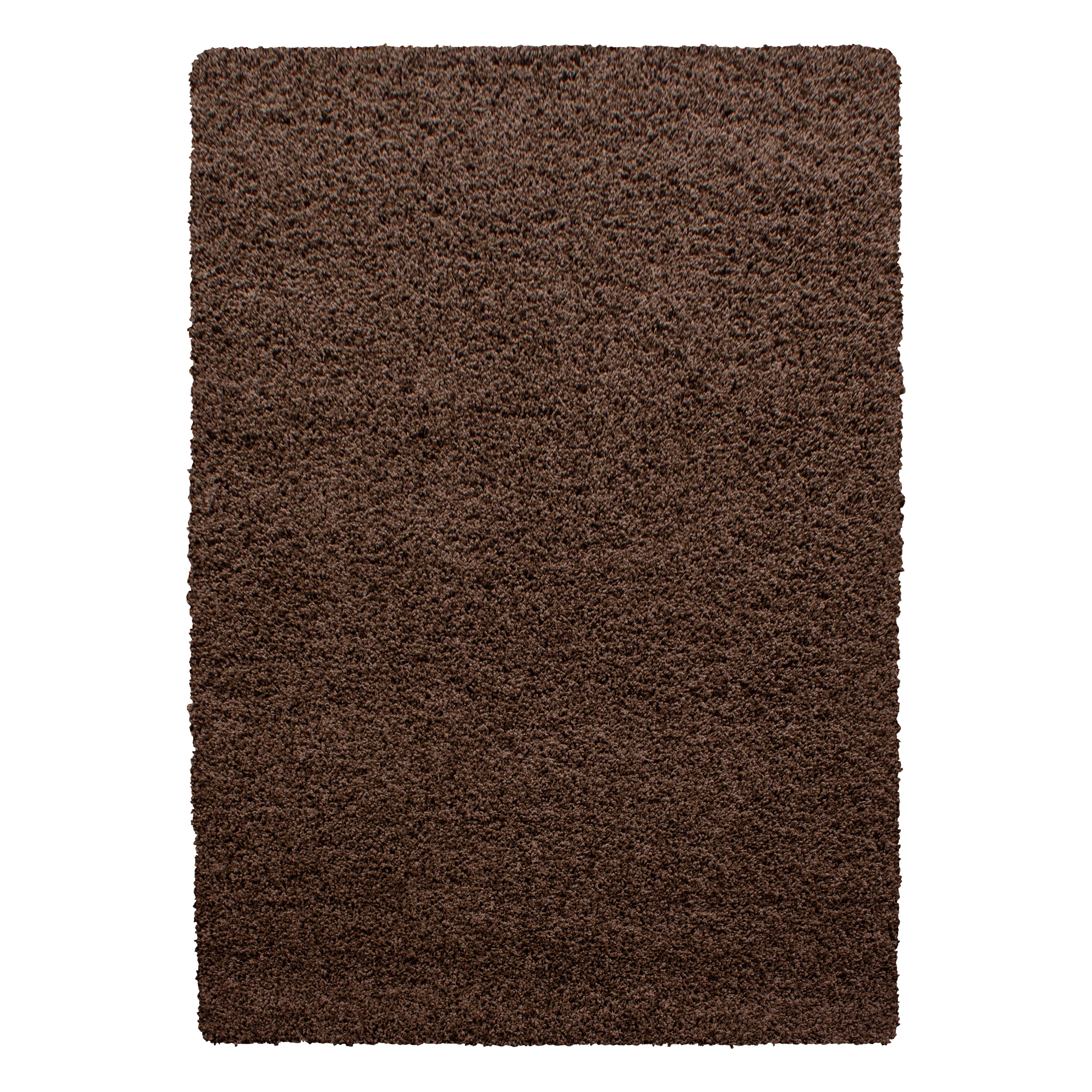 Hochflorteppiche, Unicolor - Einfarbig, Farbe Braun, Teppich für Wohnzimmer, Rücken aus Jute