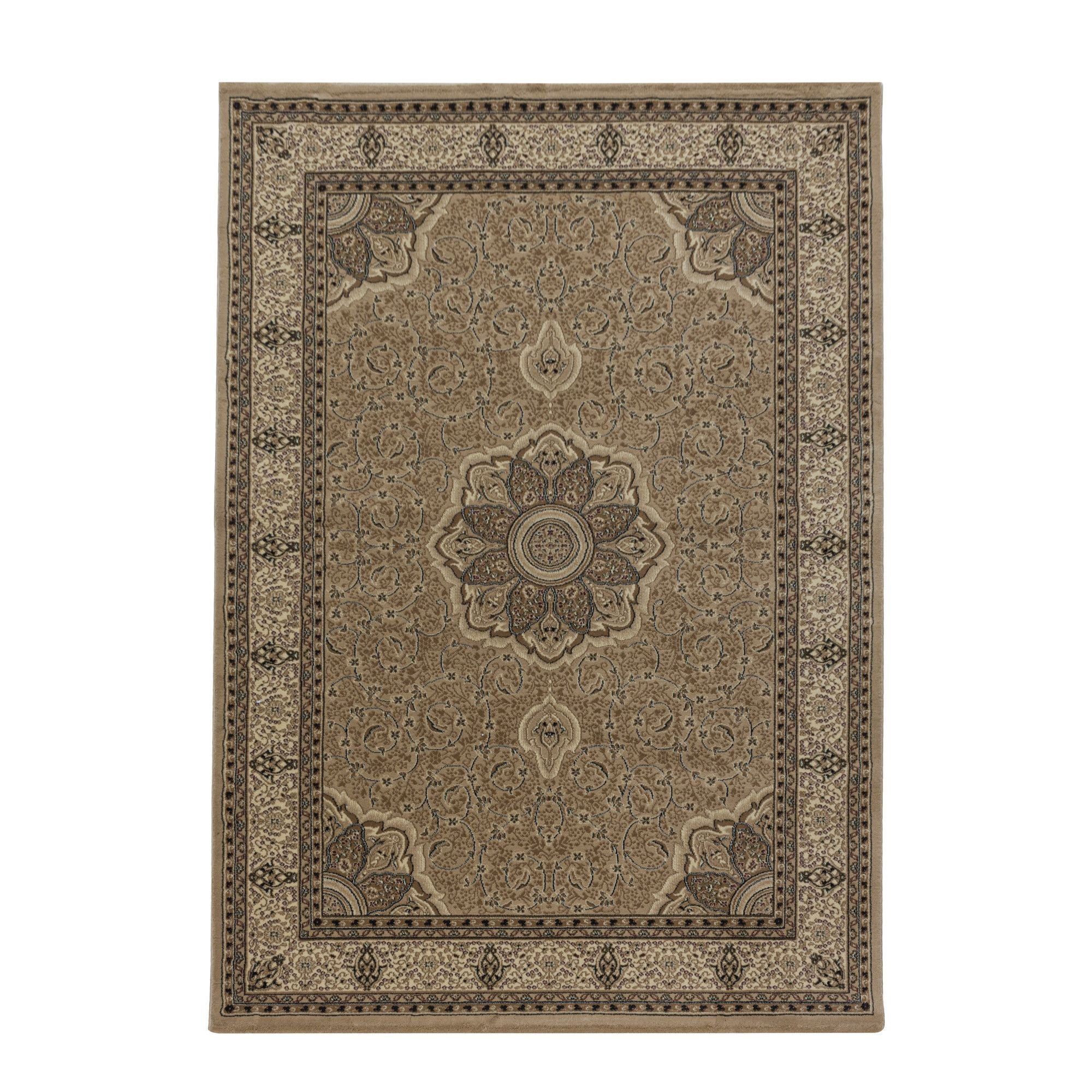 Klassische & Orientteppiche, Orientalisch Design, Farbe Beige, Teppich für Wohnzimmer, Rücken aus Jute
