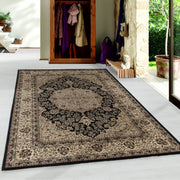 Klassische & Orientteppiche, Orientalisch Design, Farbe Schwarz, Teppich für Wohnzimmer, Rücken aus Jute