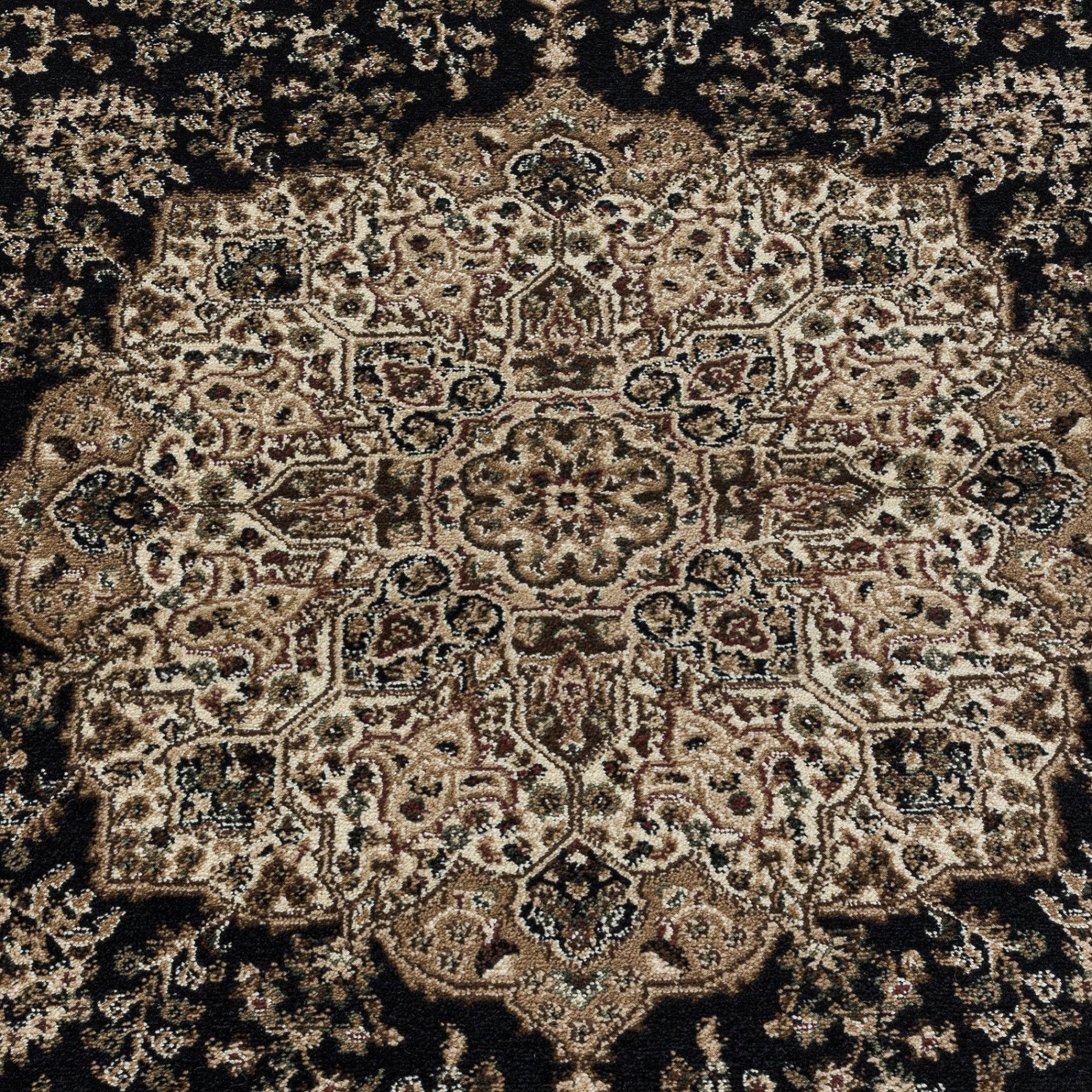 Klassische & Orientteppiche, Orientalisch Design, Farbe Schwarz, Teppich für Wohnzimmer, Rücken aus Jute