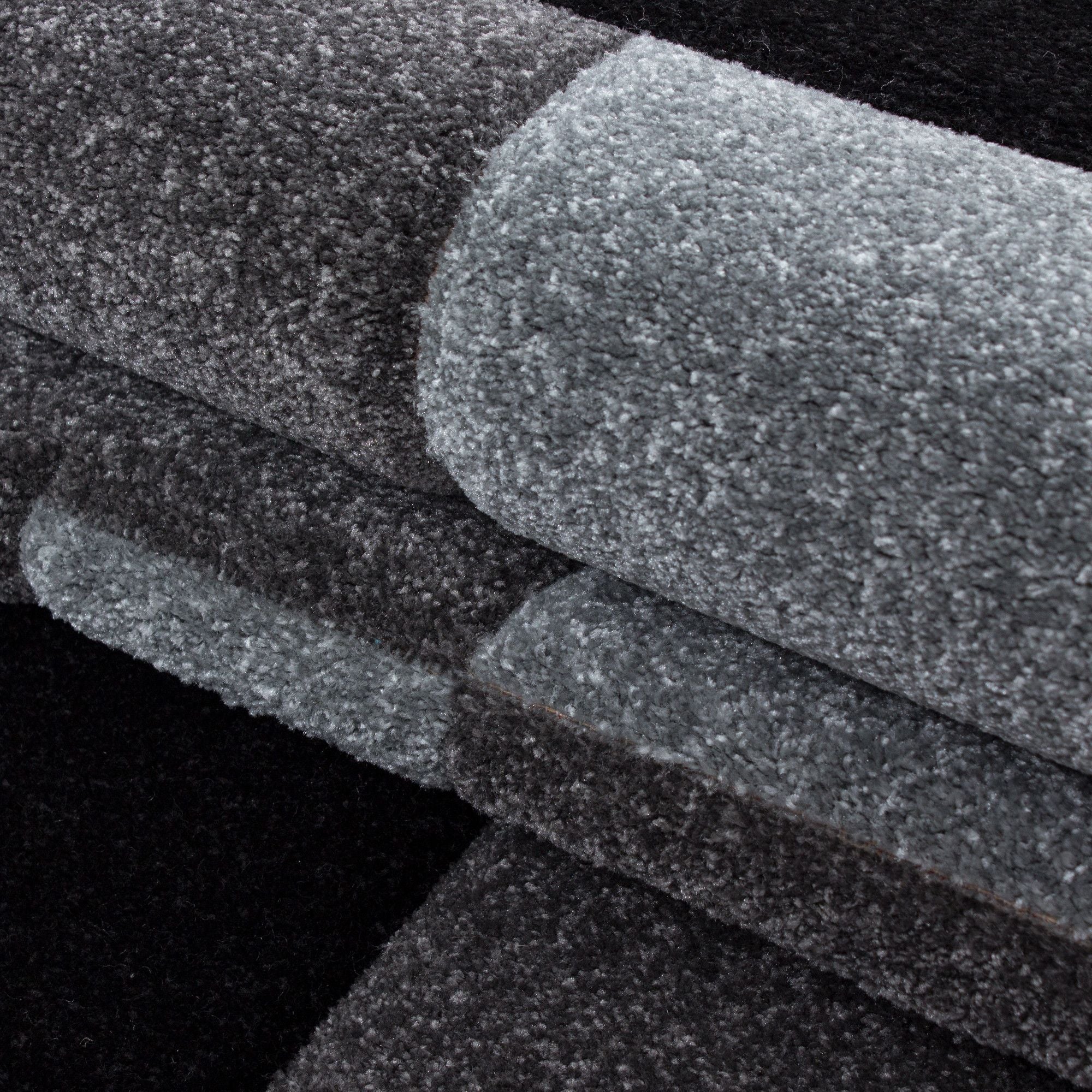 Kurzflorteppiche, Kariert Design, Farbe Grau, Teppich für Wohnzimmer, Rücken aus Jute