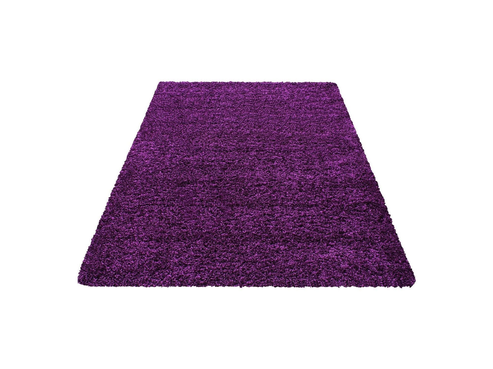 Hochflor Langflor Wohnzimmer DREAM Shaggy Teppich Unifarbe Florhöhe 5cm Lila
