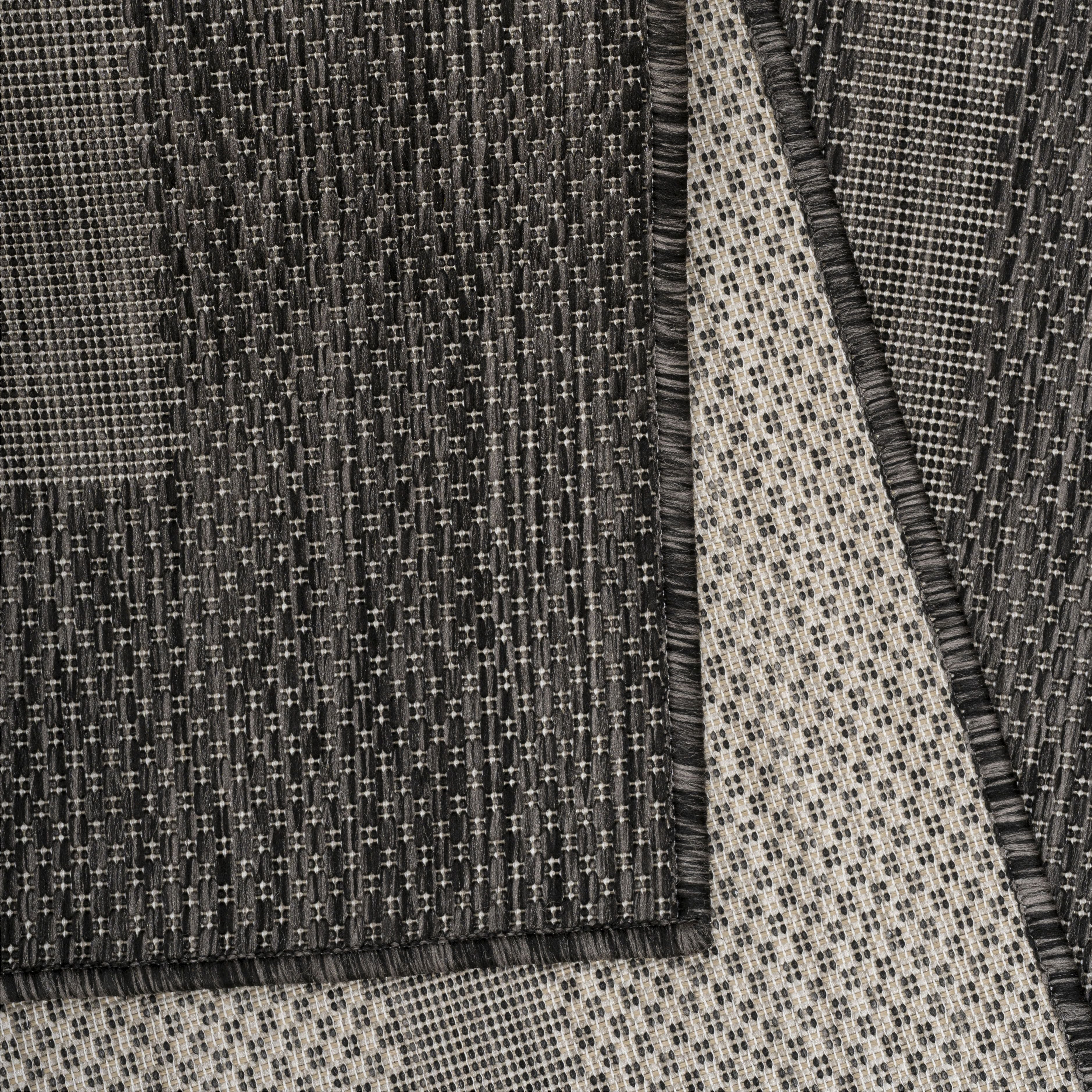 Outdoorteppiche, Unicolor - Einfarbig, Farbe Schwarz, Teppich für Terasse-Balkon-Küche, Rücken aus Polypropylen