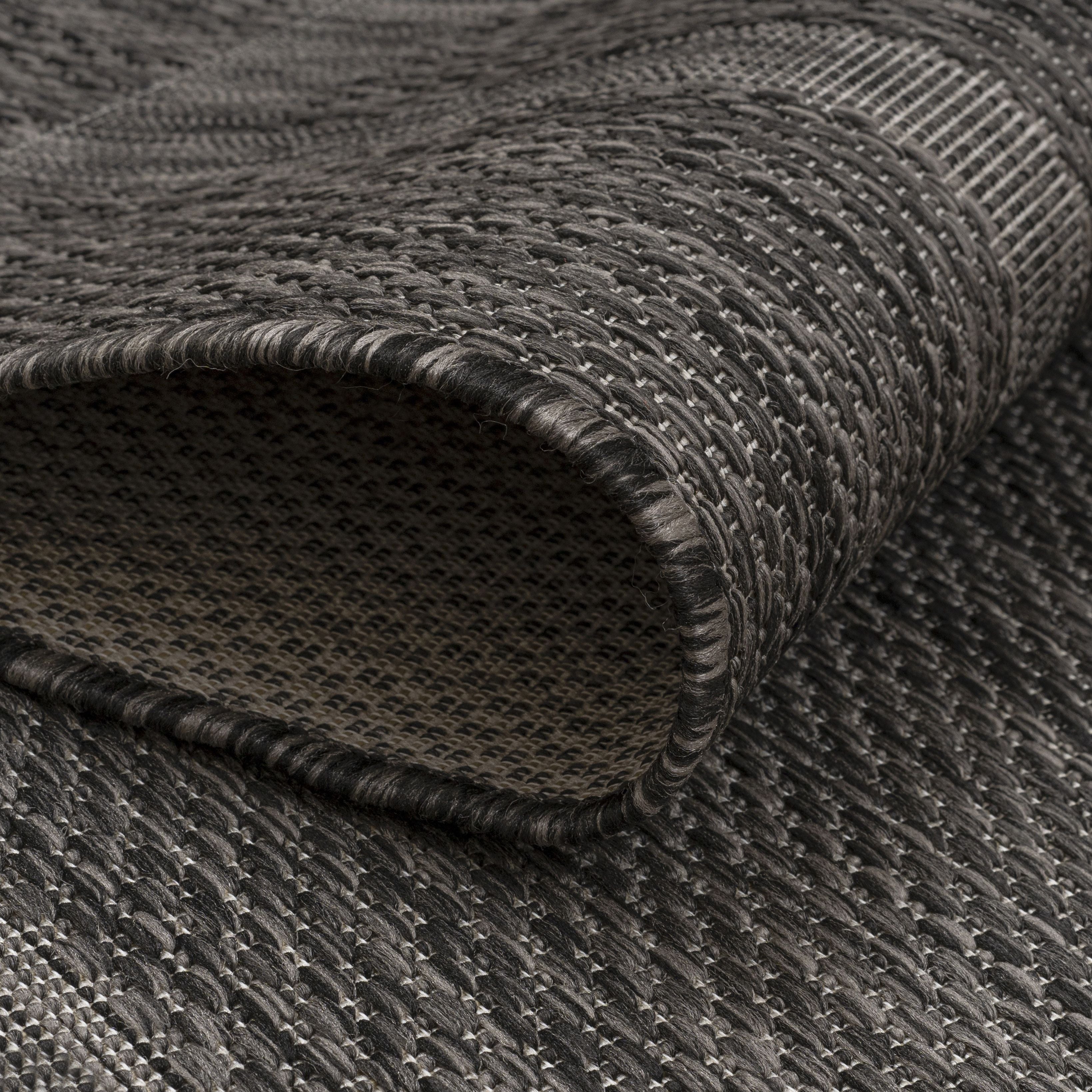 Outdoorteppiche, Unicolor - Einfarbig, Farbe Schwarz, Teppich für Terasse-Balkon-Küche, Rücken aus Polypropylen