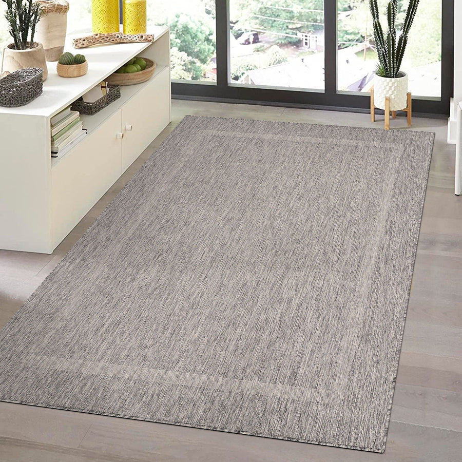 Outdoorteppiche, Unicolor - Einfarbig, Farbe Grau, Teppich für Terasse-Balkon-Küche, Rücken aus Polypropylen