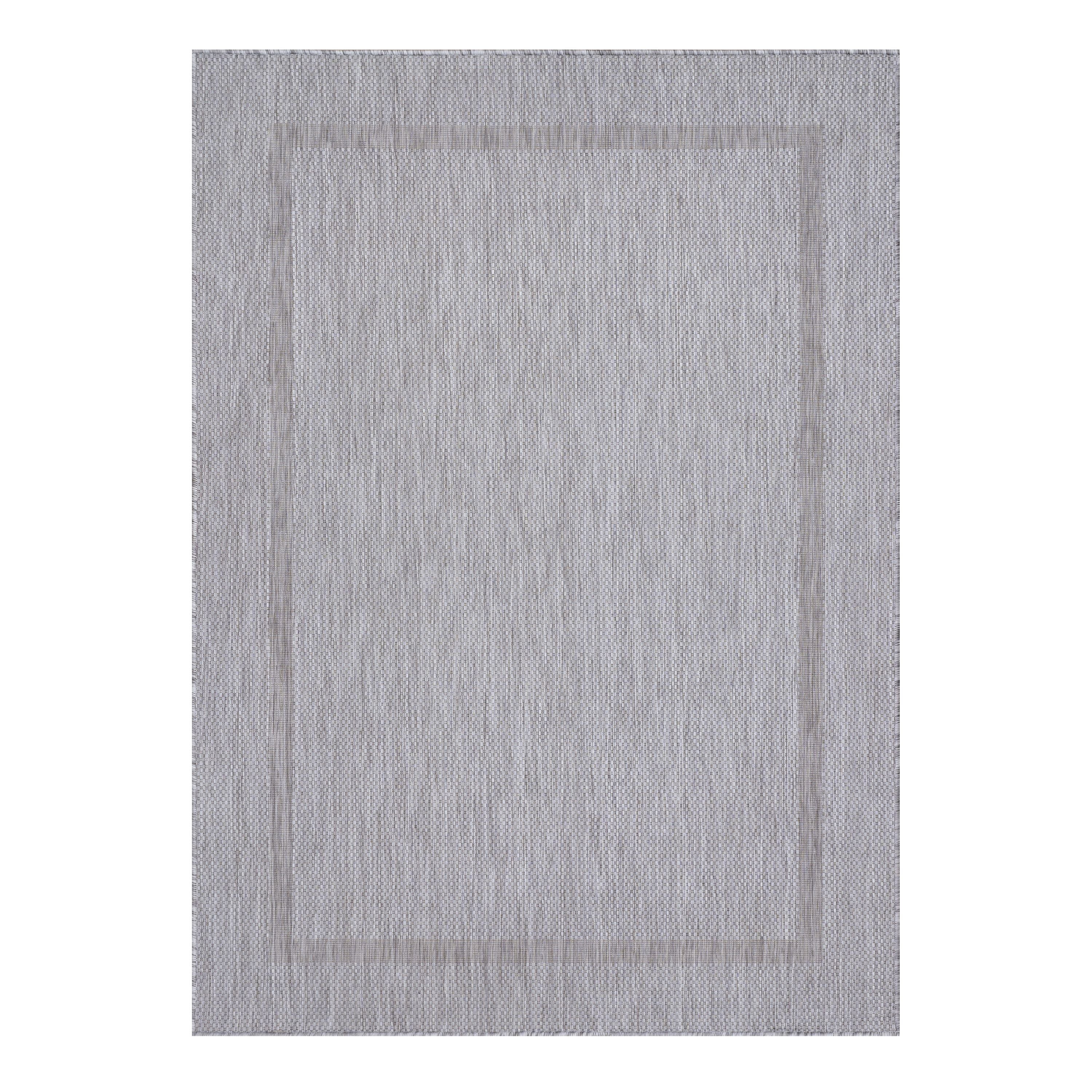 Outdoorteppiche, Unicolor - Einfarbig, Farbe Silber, Teppich für Terasse-Balkon-Küche, Rücken aus Polypropylen