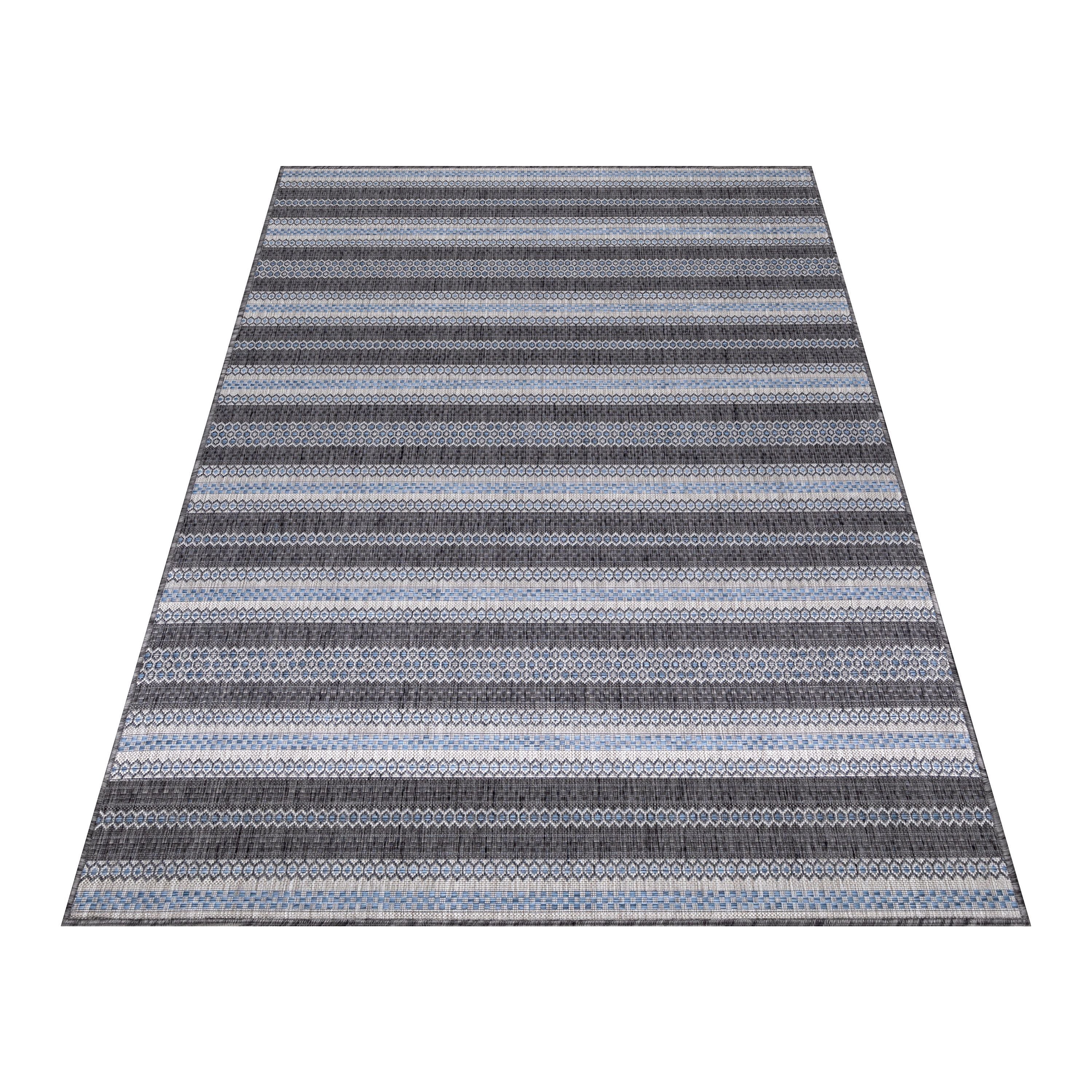 Outdoorteppiche, Vintage Design, Farbe Schwarz, Teppich für Terasse-Balkon-Küche, Rücken aus Polypropylen