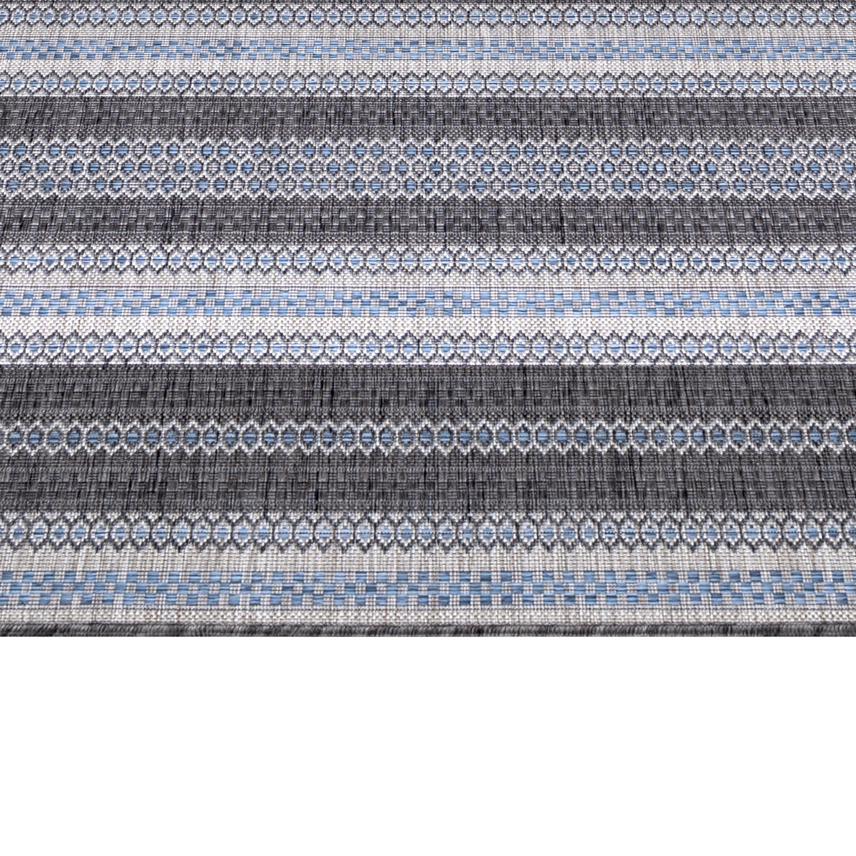 Outdoorteppiche, Vintage Design, Farbe Schwarz, Teppich für Terasse-Balkon-Küche, Rücken aus Polypropylen