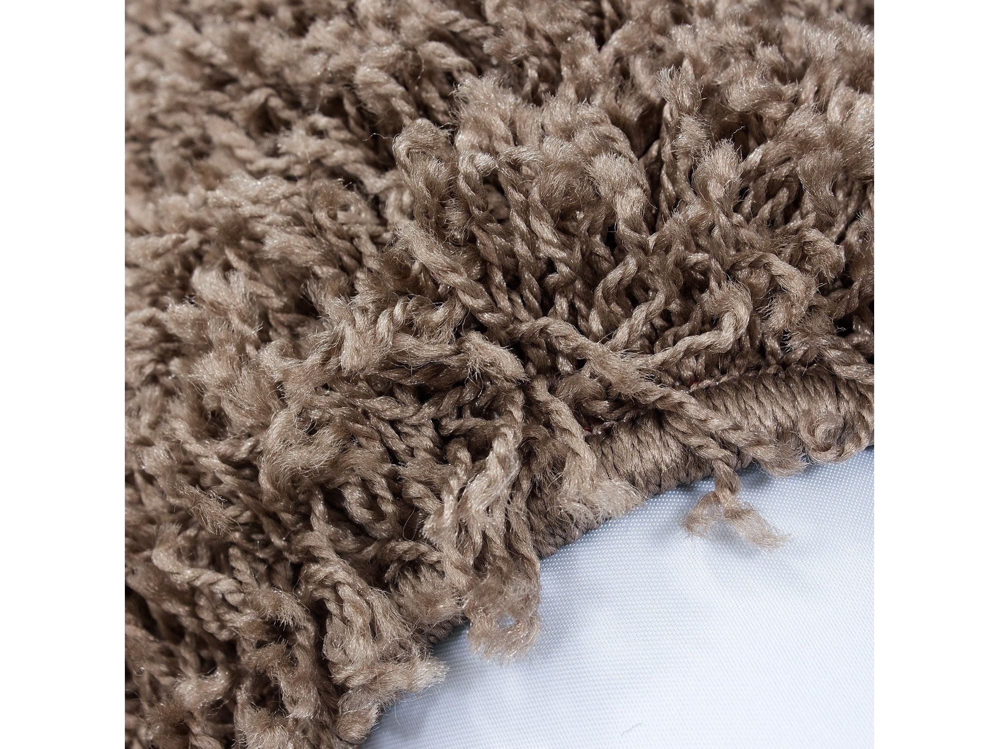 Hochflor Langflor Wohnzimmer DREAM Shaggy Teppich Unifarbe Florhöhe 5cm Mocca