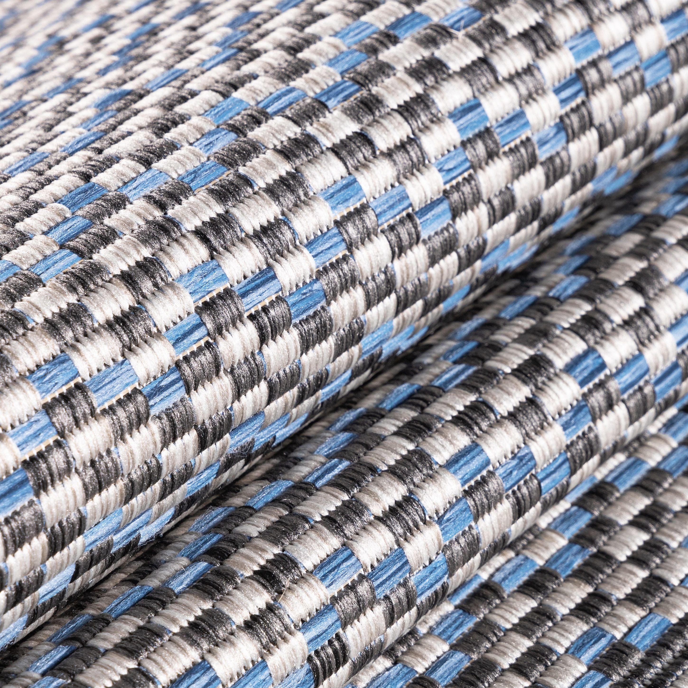 Outdoorteppiche, Vintage Design, Farbe Grau, Teppich für Terasse-Balkon-Küche, Rücken aus Polypropylen