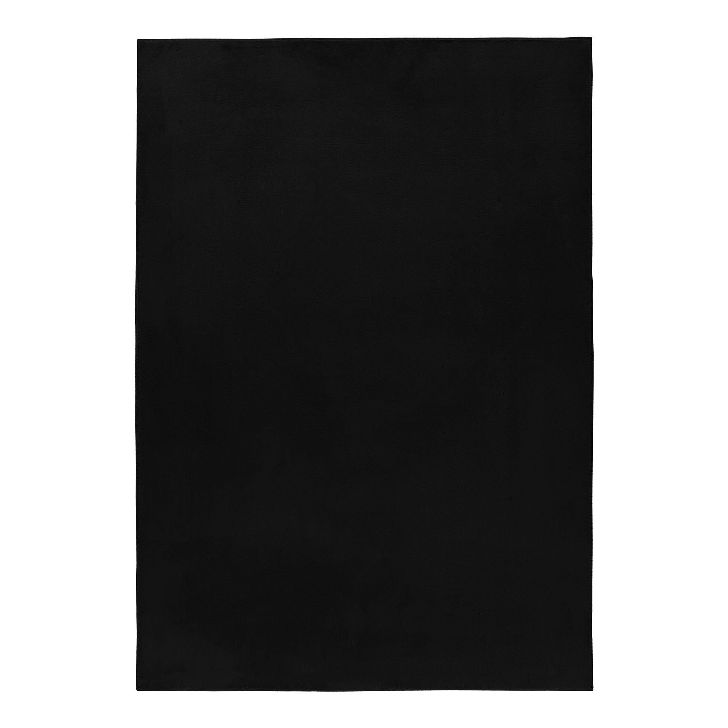 Hochflorteppiche, Unicolor - Einfarbig, Farbe Schwarz, Teppich für Wohnzimmer, Rücken aus Baumwolle