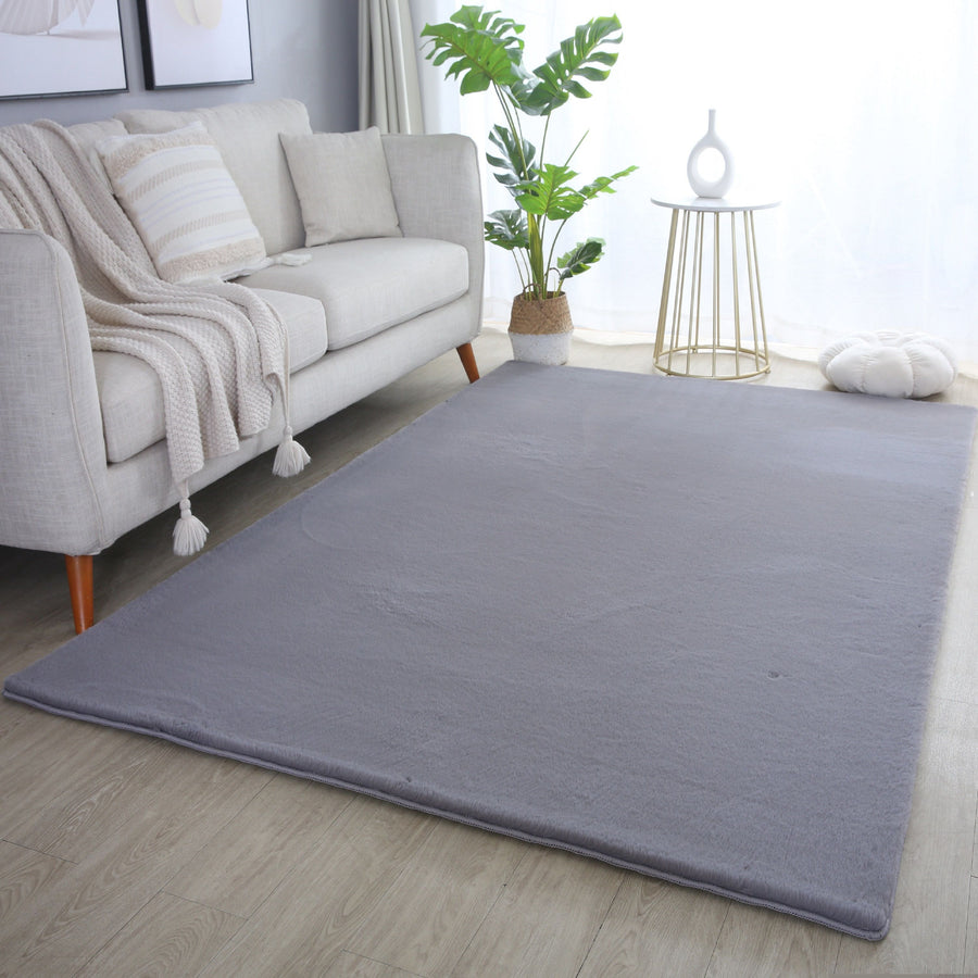 Hochflorteppiche, Unicolor - Einfarbig, Farbe Grau, Teppich für Wohnzimmer, Rücken aus Baumwolle