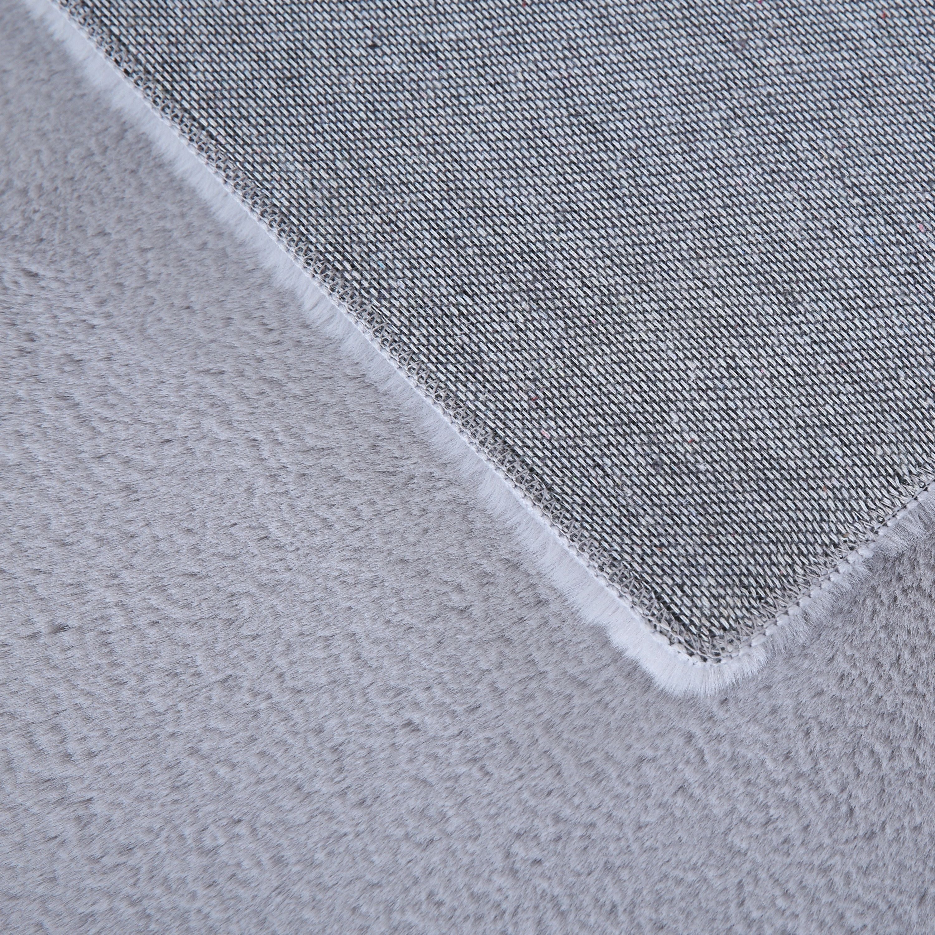 Hochflorteppiche, Unicolor - Einfarbig, Farbe Silber, Teppich für Wohnzimmer, Rücken aus Baumwolle