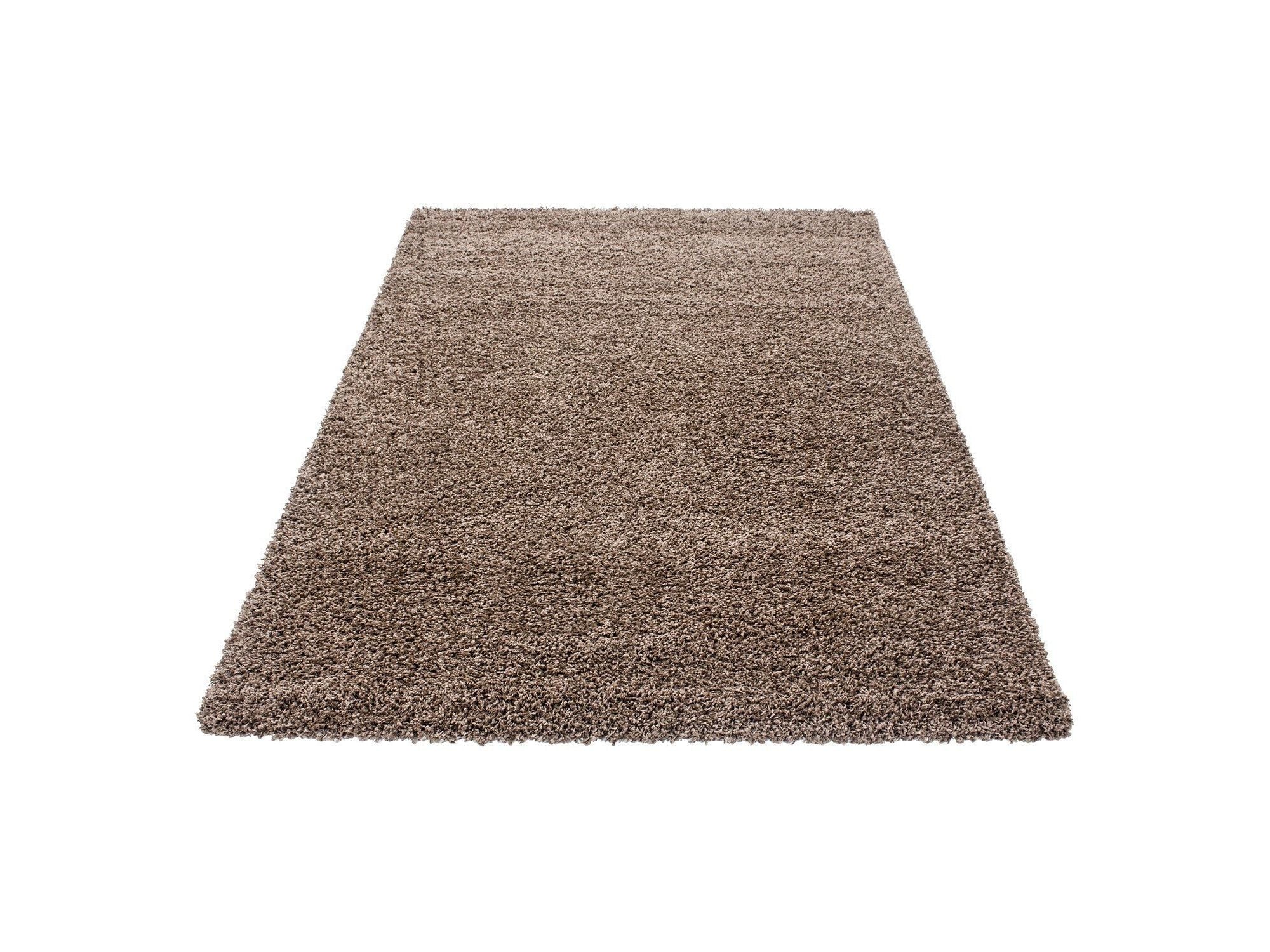 Hochflor Langflor Wohnzimmer DREAM Shaggy Teppich Unifarbe Florhöhe 5cm Mocca