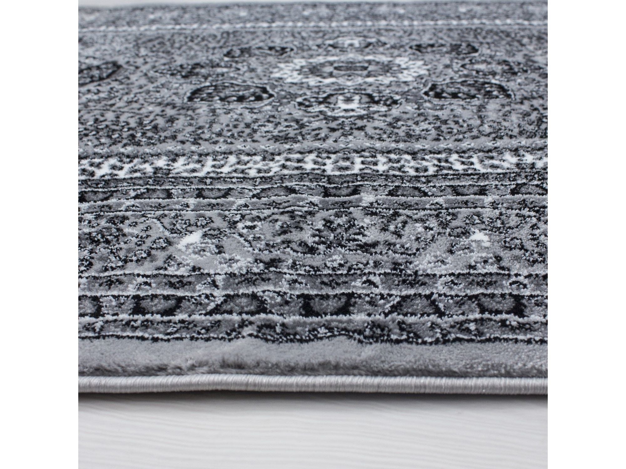 Orientteppich Klassischer Orientalisch Traditional Webteppich Schwarz Grau Weiß