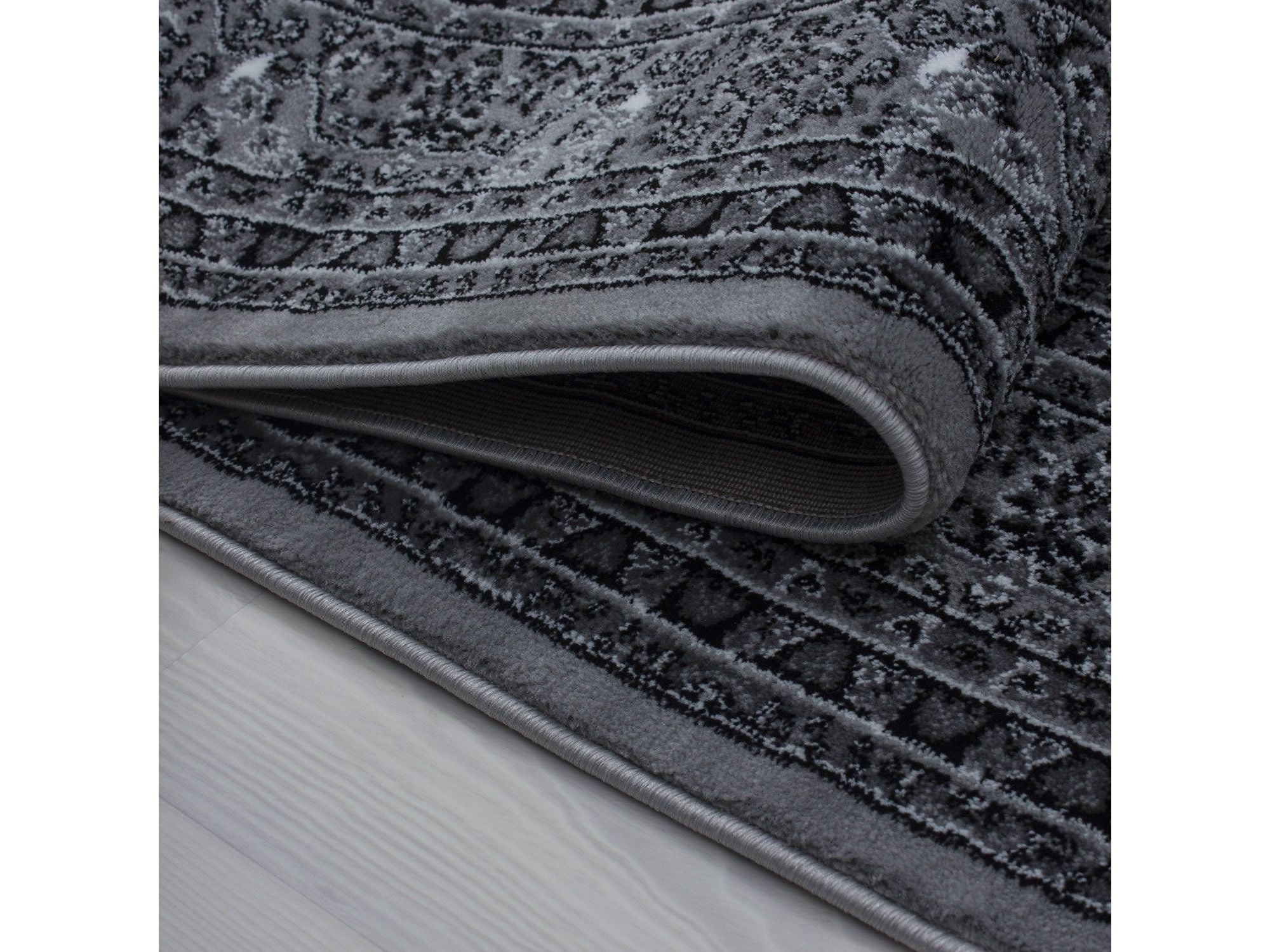 Orientteppich Klassischer Orientalisch Traditional Webteppich Schwarz Grau Weiß