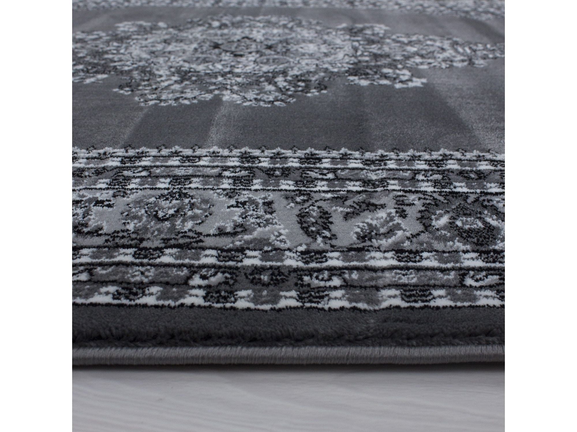 Orientteppich Klassischer Orientalisch Traditional Webteppich Grau Schwarz Weiss