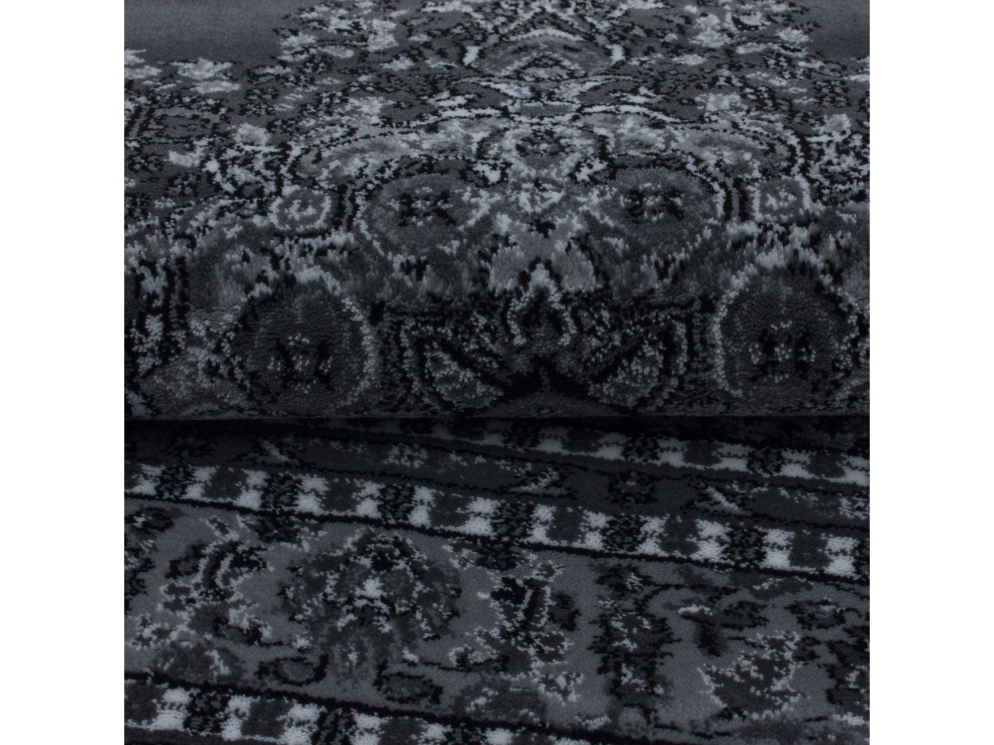 Orientteppich Klassischer Orientalisch Traditional Webteppich Grau Schwarz Weiss