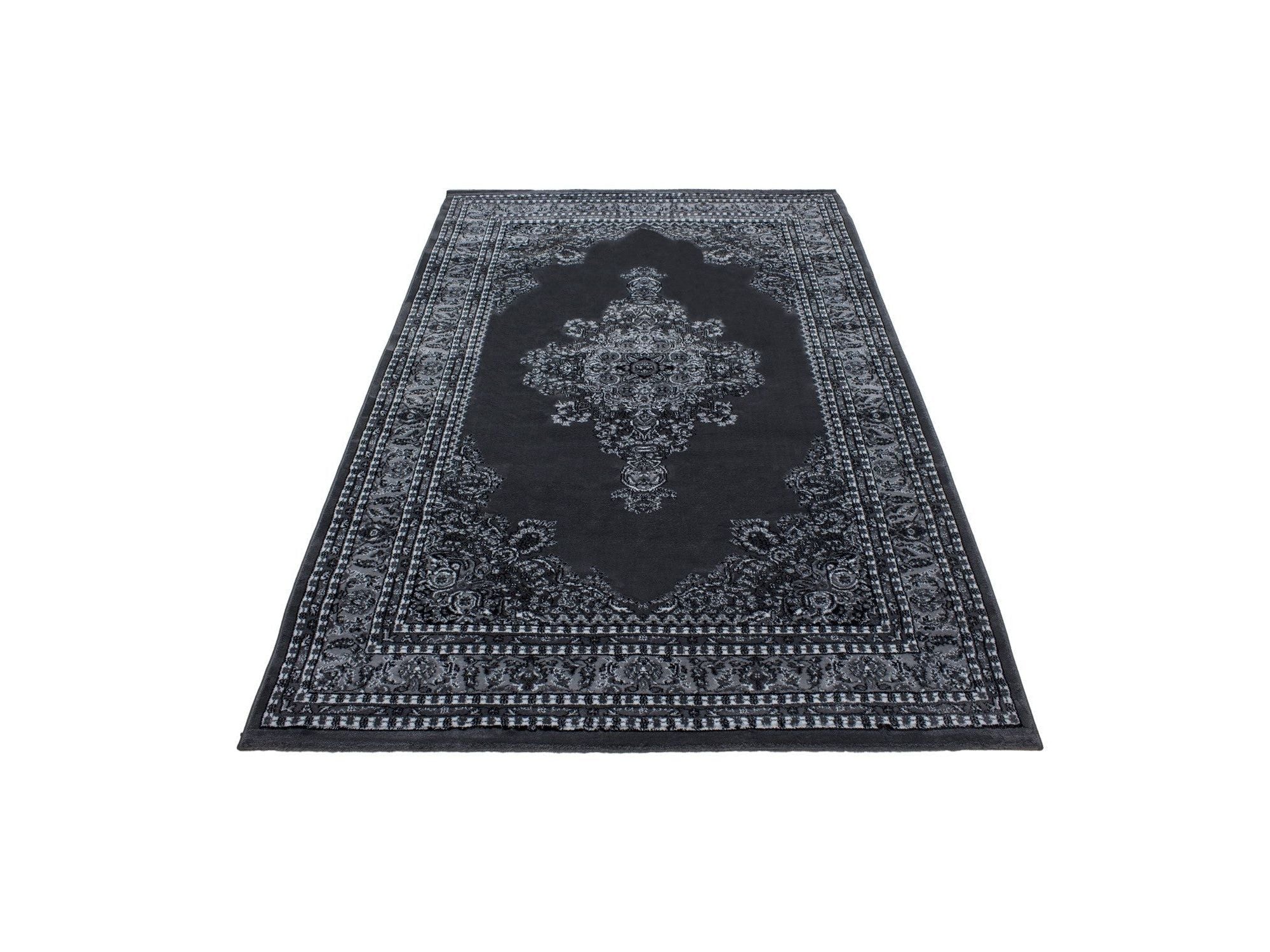 Orientteppich Klassischer Orientalisch Traditional Webteppich Grau Schwarz Weiss