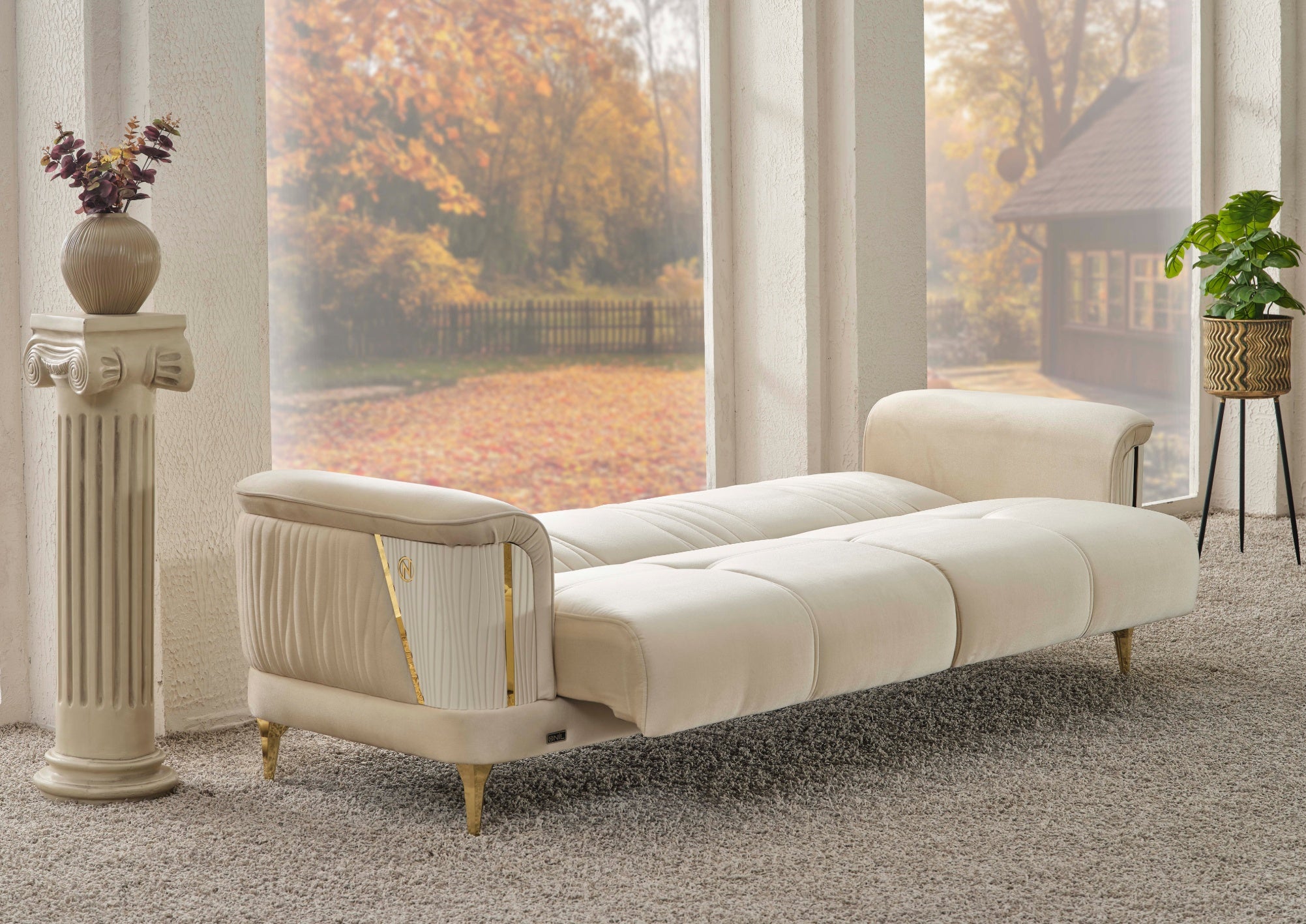 NEVADA Sofagarnitur mit Gold- oder Silberdetails