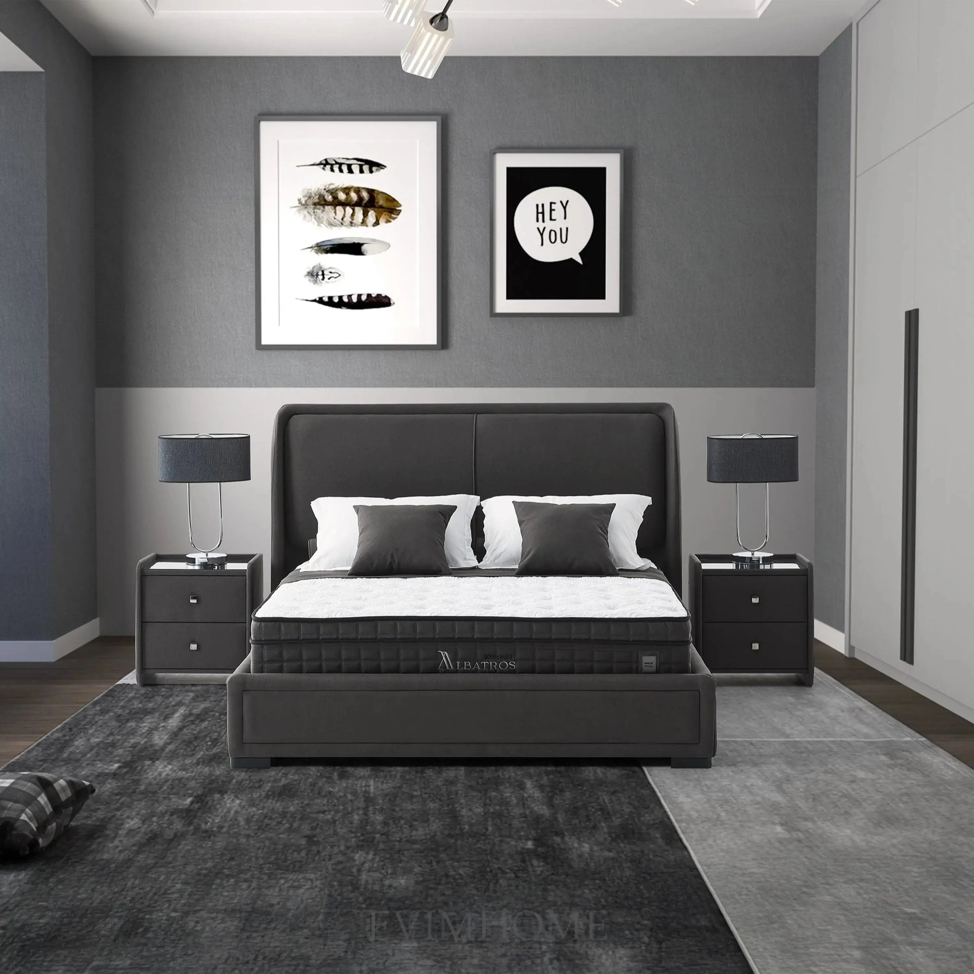 Albatros Palmera Set: Modernes Boxspringbett inkl. Matratze, Taschenfederkern & gepolstertem Kopfteil – Luxus-Design & höchster Schlafkomfort für Ihre Wohlfühloase Schlafsinn