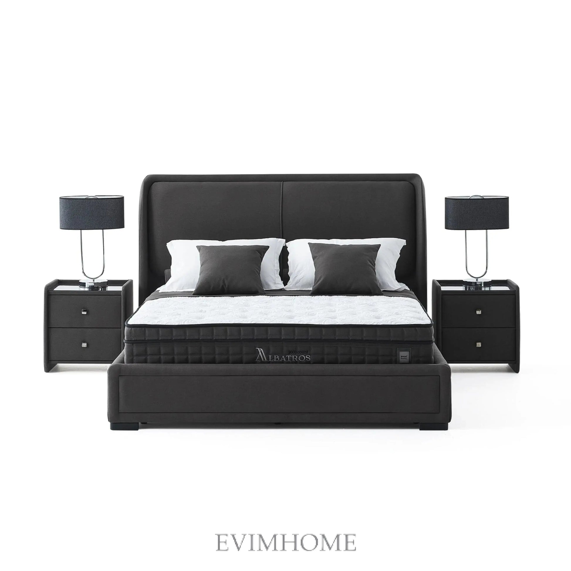 Albatros Palmera Set: Modernes Boxspringbett inkl. Matratze, Taschenfederkern & gepolstertem Kopfteil – Luxus-Design & höchster Schlafkomfort für Ihre Wohlfühloase Schlafsinn