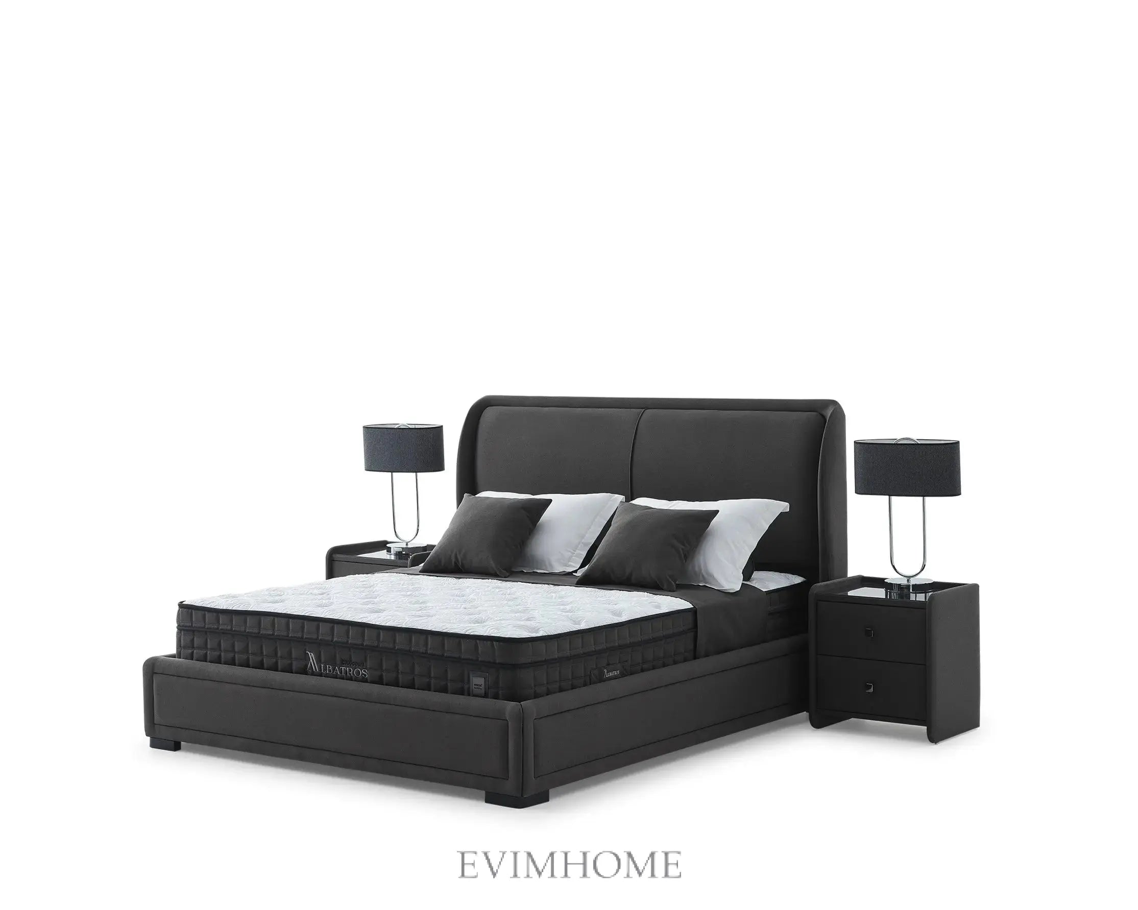 Albatros Palmera Set: Modernes Boxspringbett inkl. Matratze, Taschenfederkern & gepolstertem Kopfteil – Luxus-Design & höchster Schlafkomfort für Ihre Wohlfühloase Schlafsinn