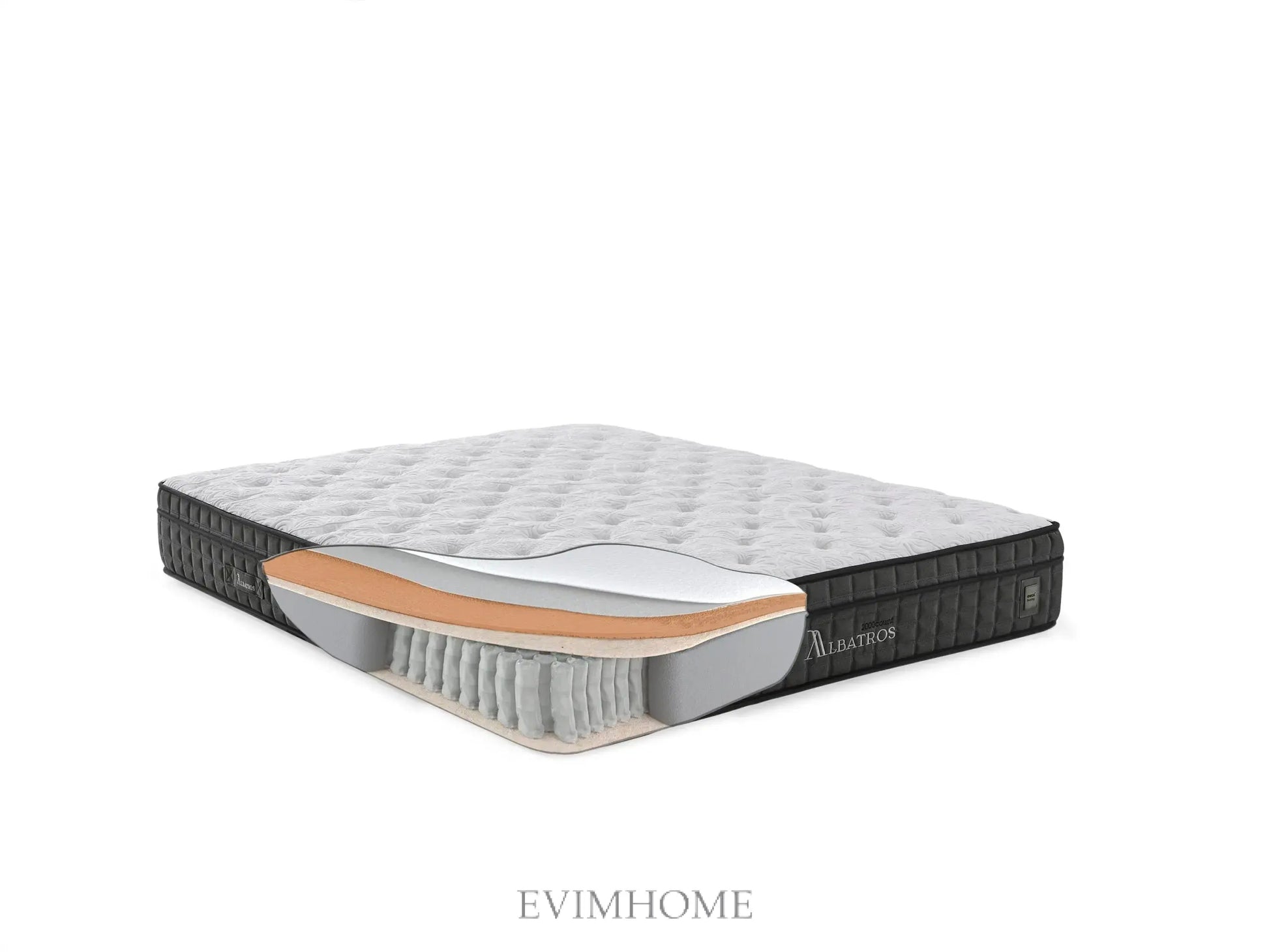 Albatros Palmera Set: Modernes Boxspringbett inkl. Matratze, Taschenfederkern & gepolstertem Kopfteil – Luxus-Design & höchster Schlafkomfort für Ihre Wohlfühloase Schlafsinn