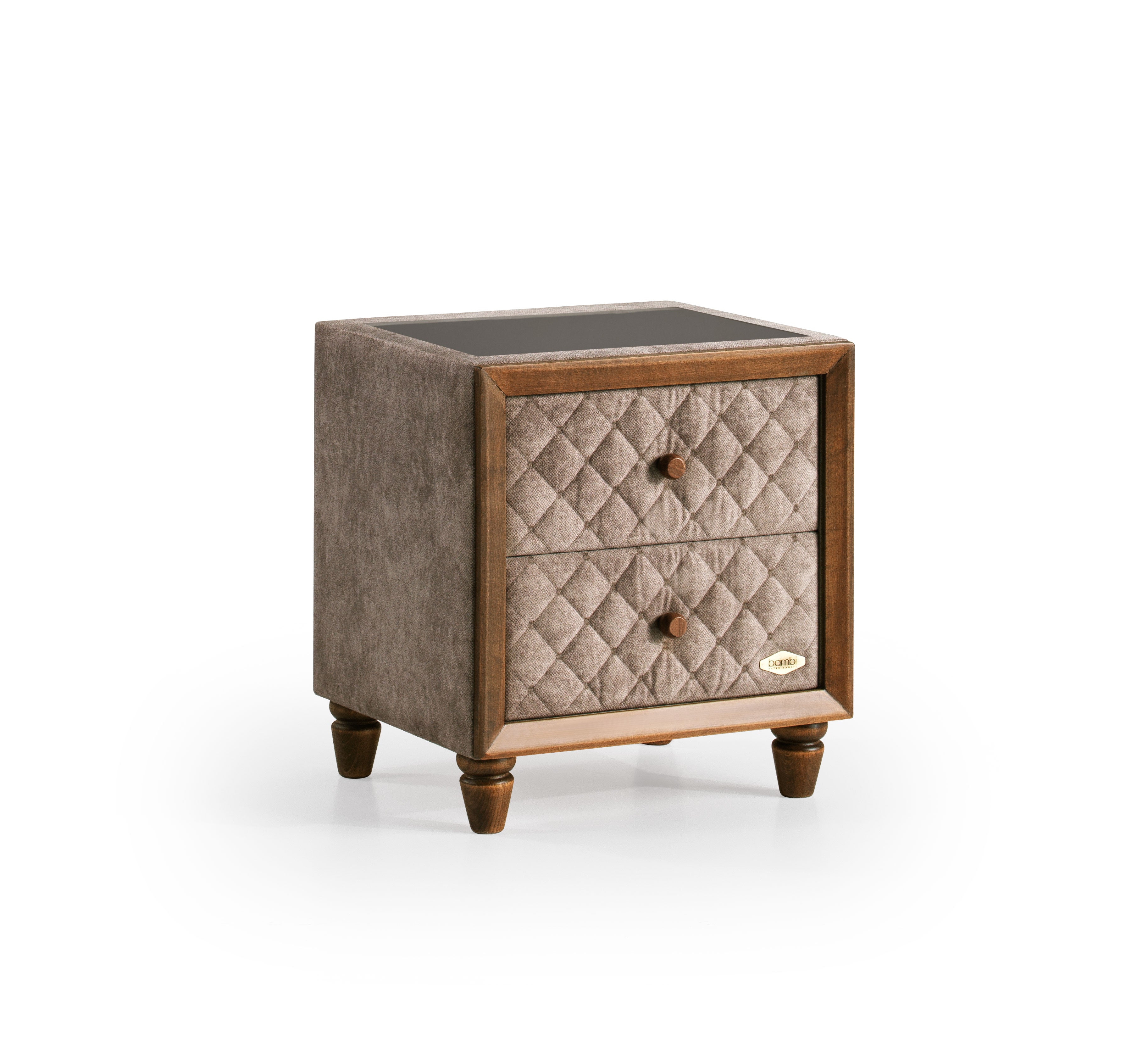 Bambi Bamboo Sleep Nachttisch mit Glasplatte