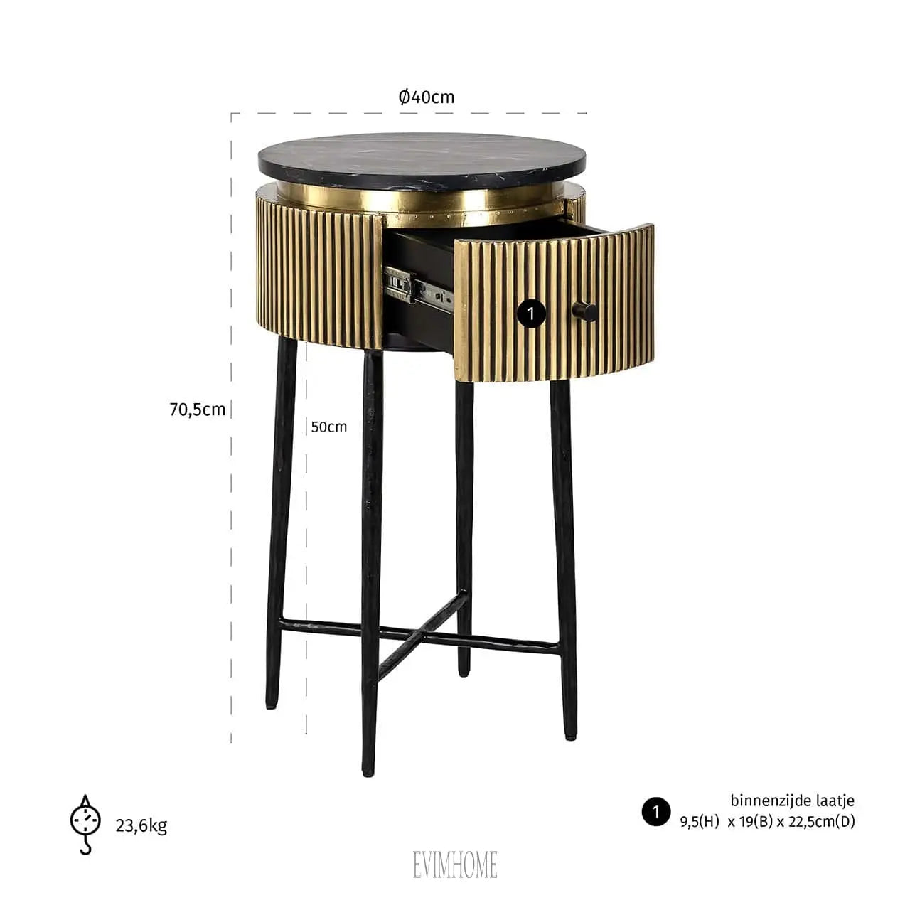 Beistelltisch Ironville (Gold) Evimhome