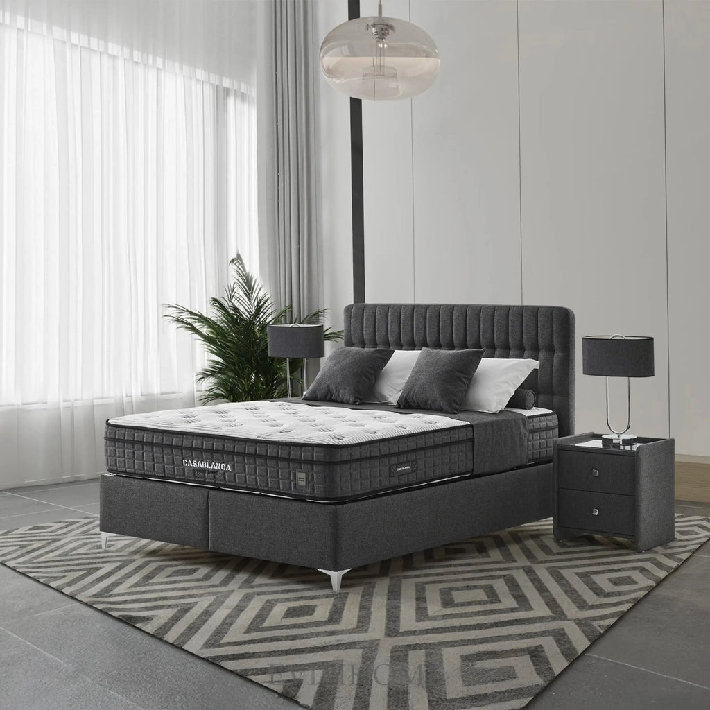 Casablanca Punto Boxspringbett Set: 5-Zonen-Federkern, Doppelkern-Technologie & Atmungsaktives Gewebe für Gesunden Schlaf – Elegantes Design und Optimaler Komfort Schlafsinn