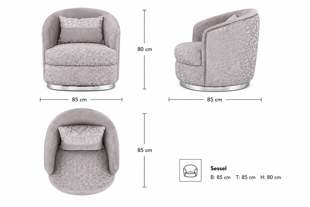 Milano Silber Sofa-Set