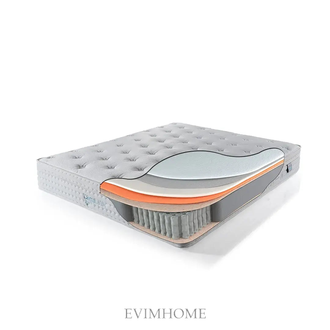 Climalatex Matratze mit 3 cm natürlicher Latexschicht, Climatex-Stoff, 5-Zonen-Taschenfedersystem – Optimale Unterstützung, Druckentlastung und gesundes Schlafklima Schlafsinn