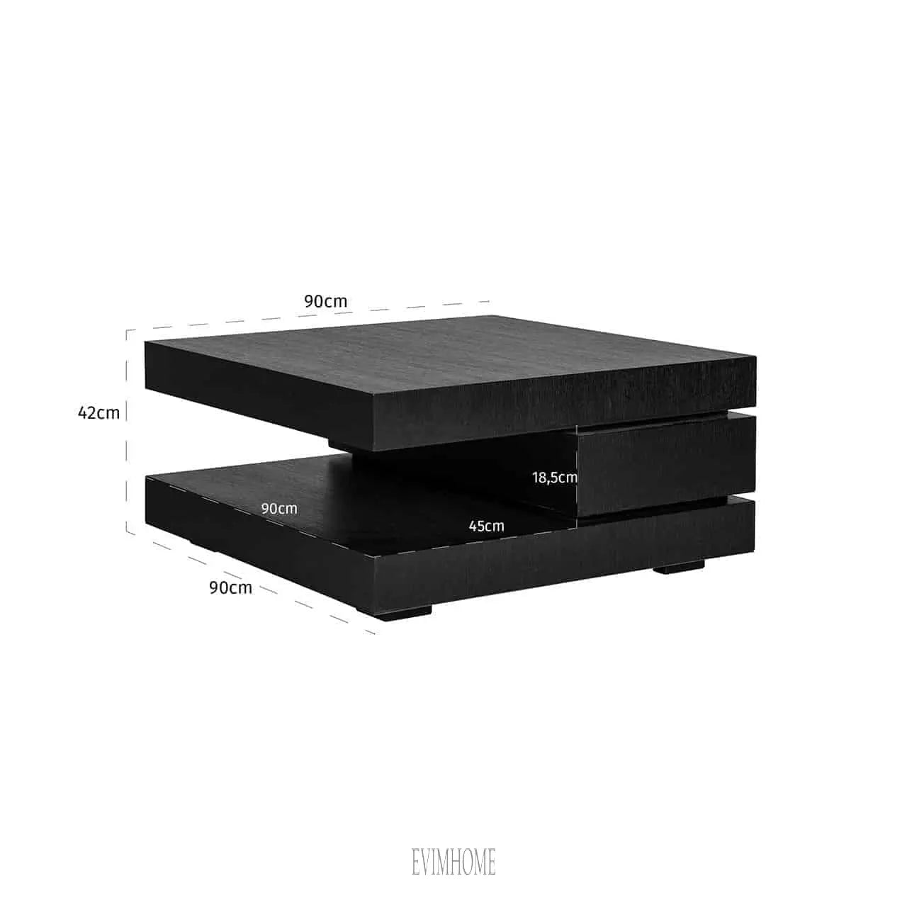 Couchtisch Oakura Blok C (Schwarz) Evimhome