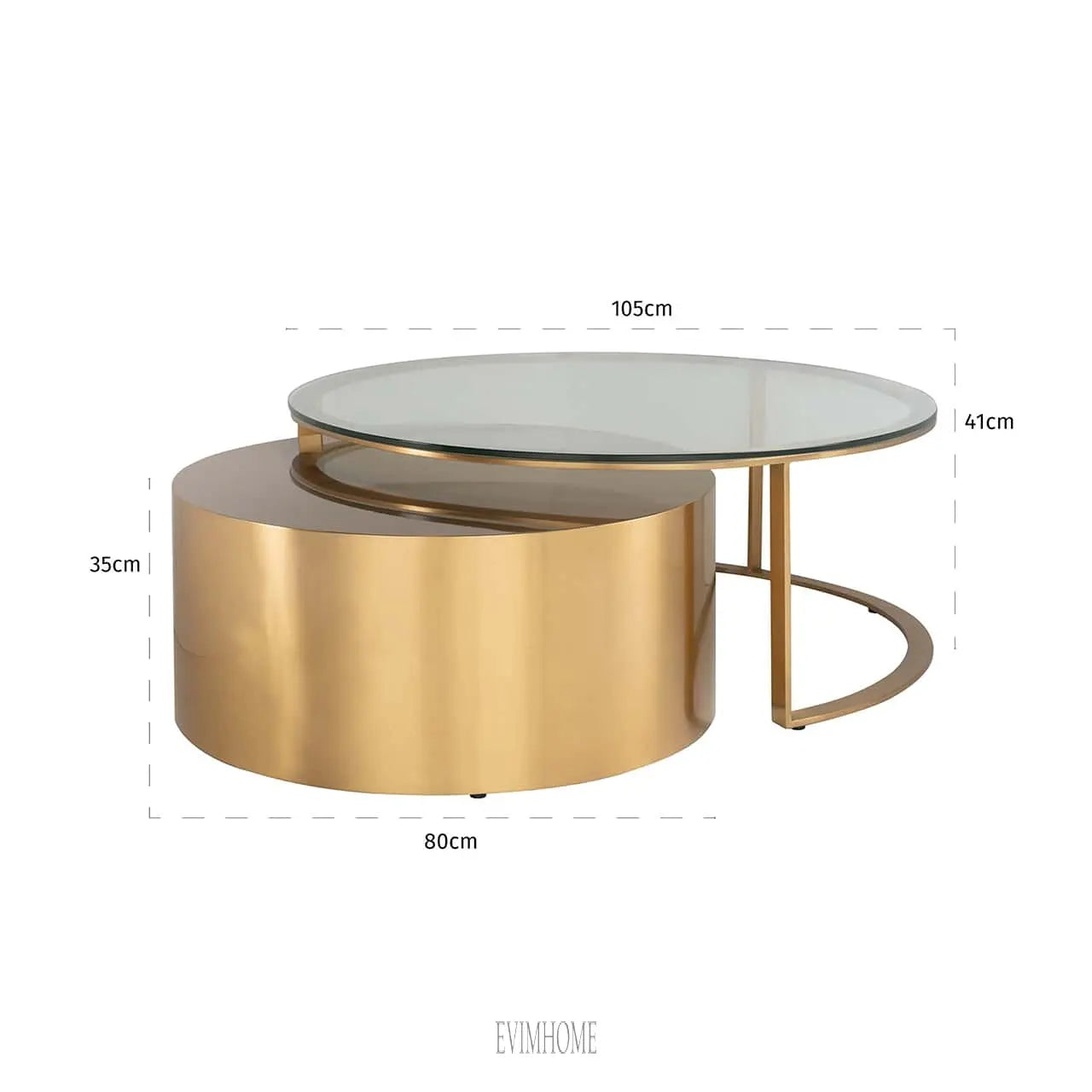 Couchtisch Orlan 2er-Set (Gold) Evimhome