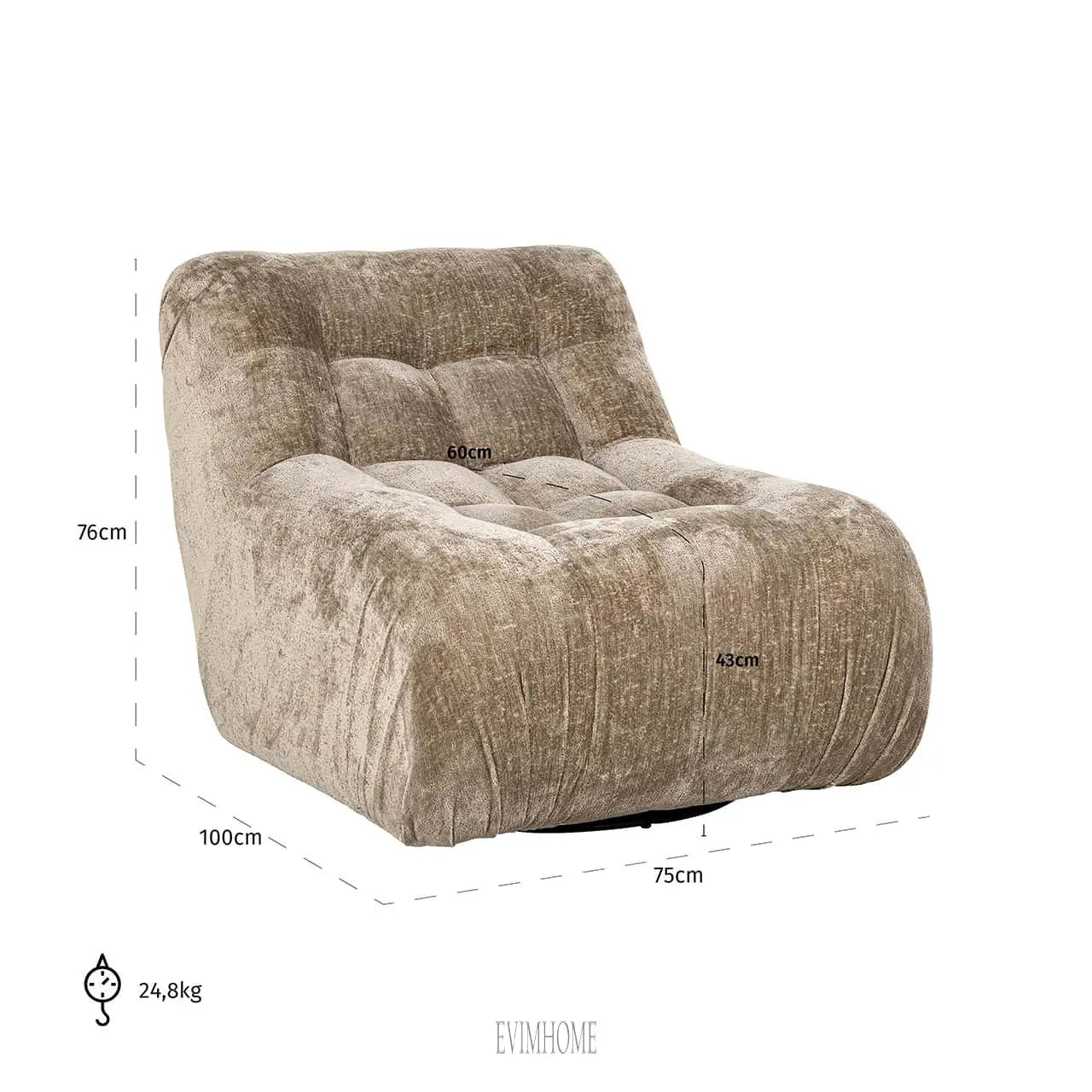 Drehsessel Rosy Taupe Chenille (Bergen 104 Taupe Chenille) Evimhome