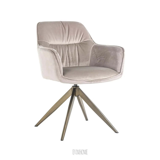 Drehstuhl Aline Khaki Samt feuerhemmend (FR-Quartz 903 Khaki) Evimhome