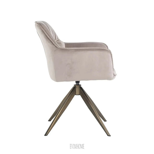 Drehstuhl Aline Khaki Samt feuerhemmend (FR-Quartz 903 Khaki) Evimhome