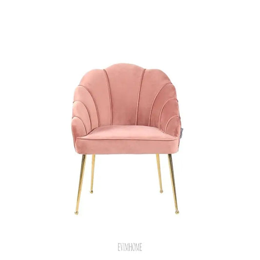 EMILLIA ESSZIMMERSTÜHL GOLD | ROSA STOFF MJ11-34 Evimhome