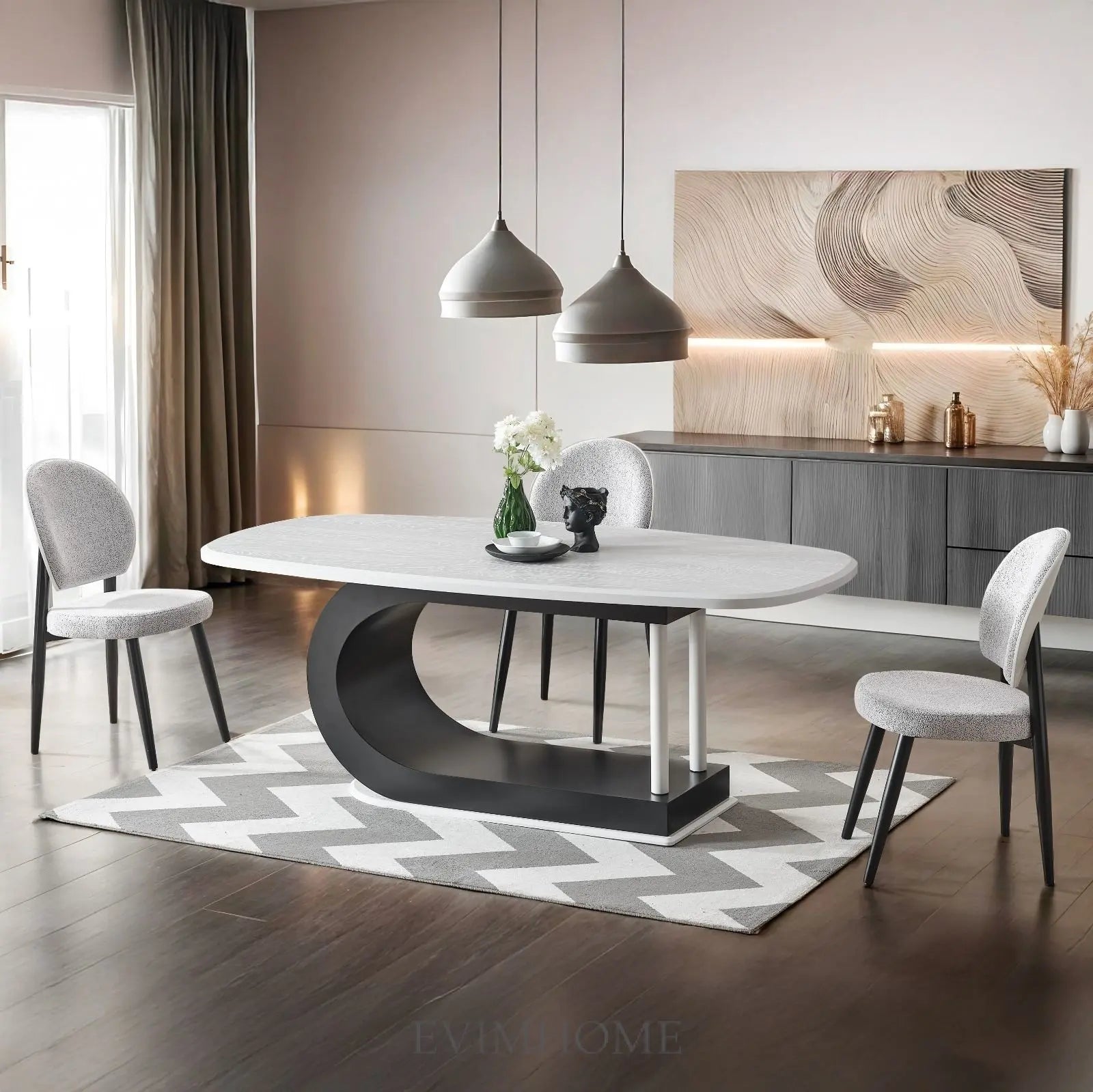 ESSE ANTHRAZIT Esstisch-Set Evim Mobilya