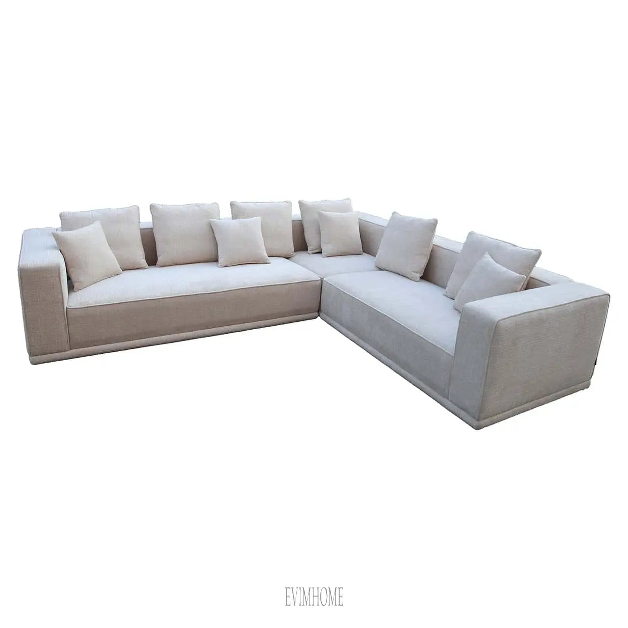 Ecksofa Lusso beige Chenille (Niagara 902 beige) Evimhome